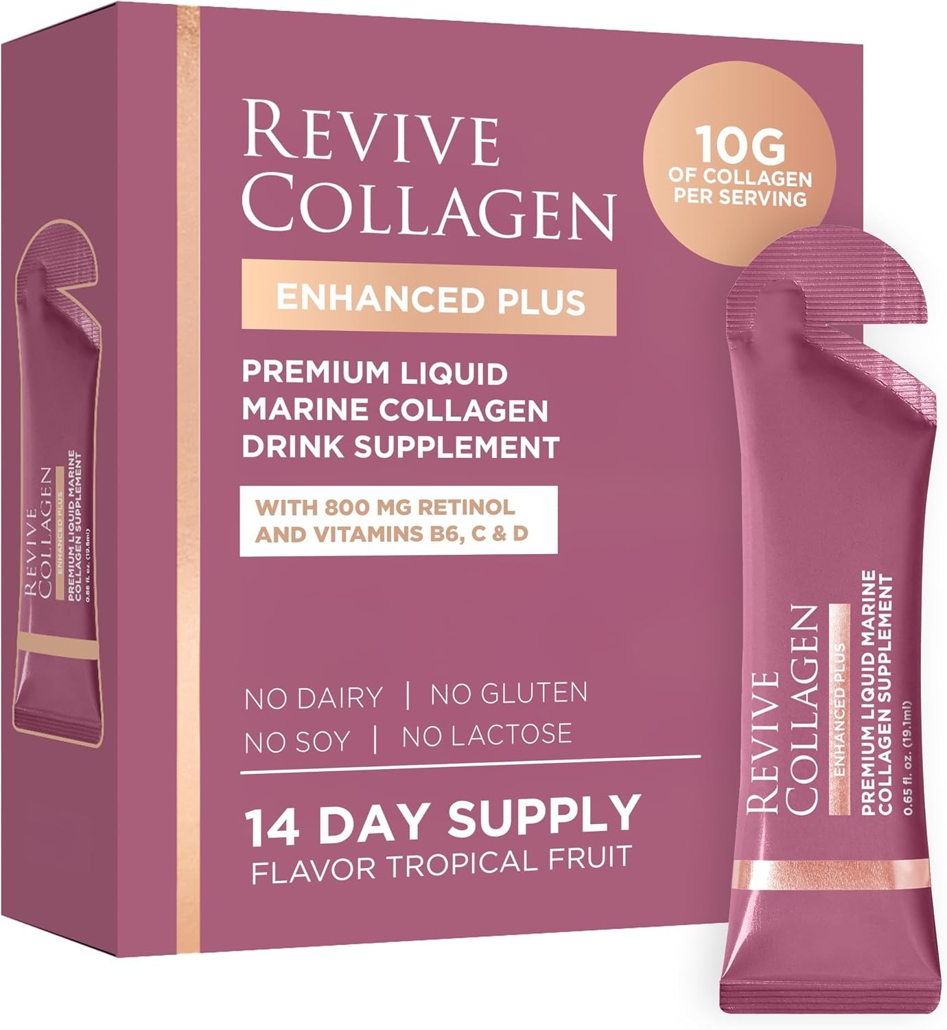 Revive Collagen Enhanced Plus 10,000mg Hydrolyzed Marine Collagen Drink with …
