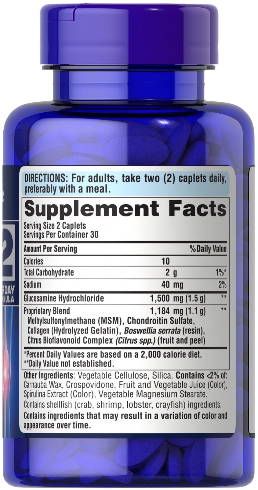Puritan’s Pride Triple Strength 1500mg Glucosamine Chondroitin & MSM 60 USA