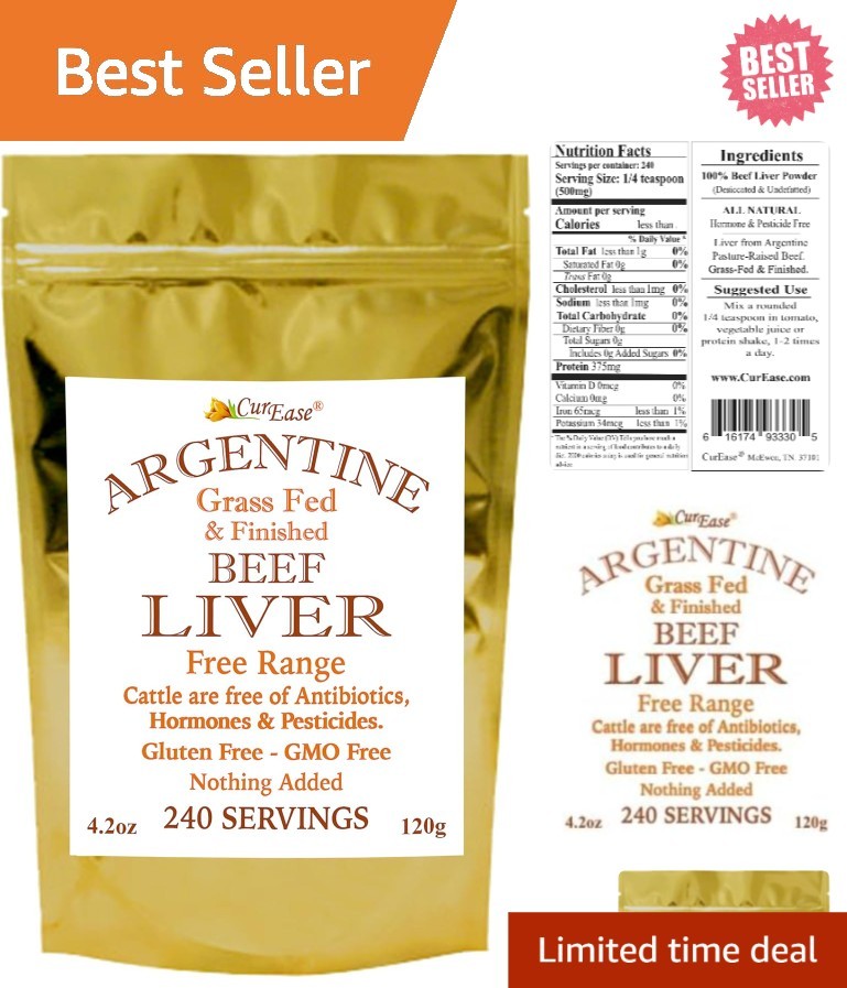 All-Natural Undefatted Beef Liver Powder – 240 Servings, Grass-Fed Nutrition