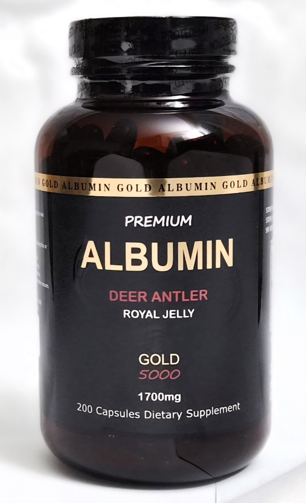 Premium Albumin, Royal Jelly 1700mg 200 Capsules.