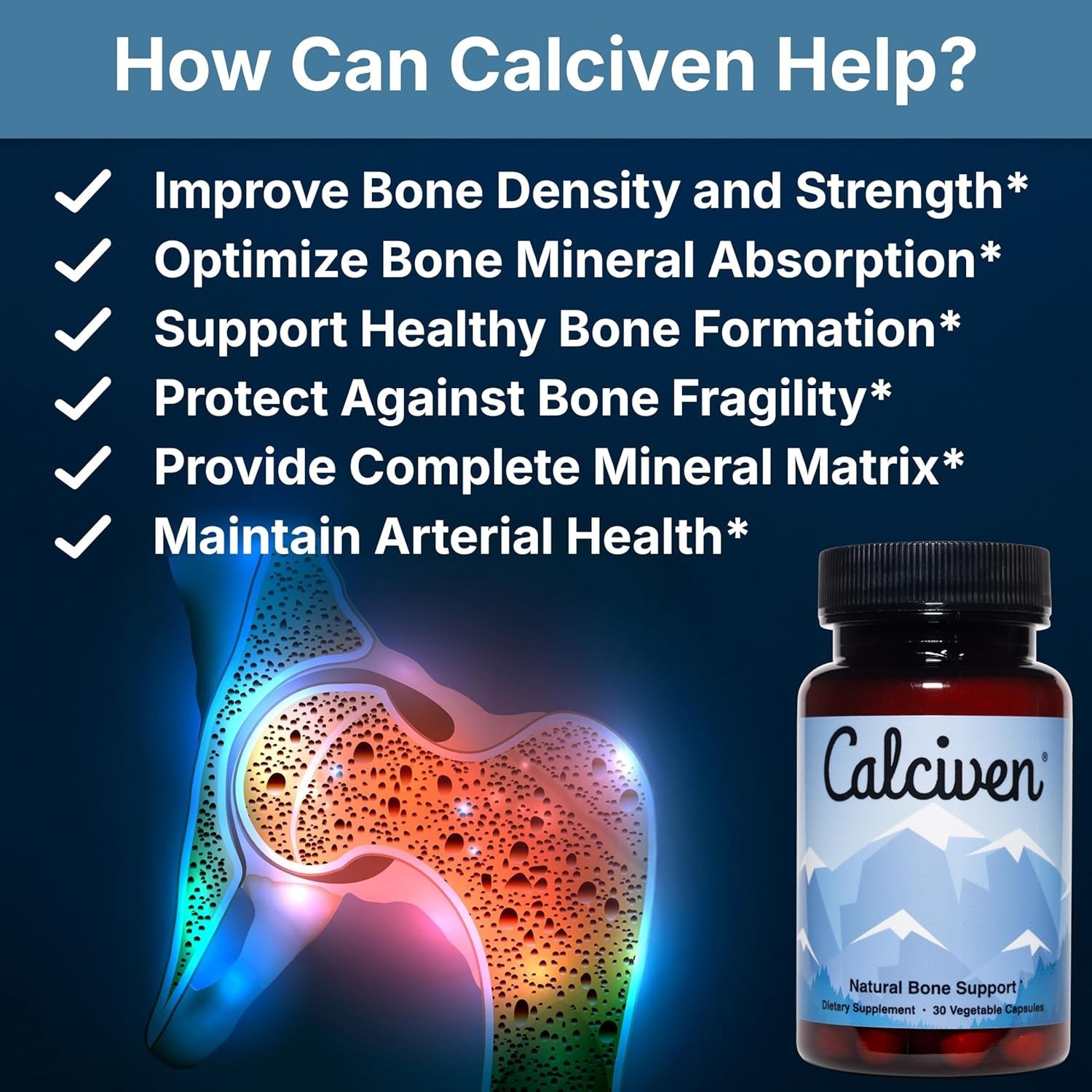 C’alciven botanical Bone Support Supplement –Bone Density, Non-GMO, Gluten-Free