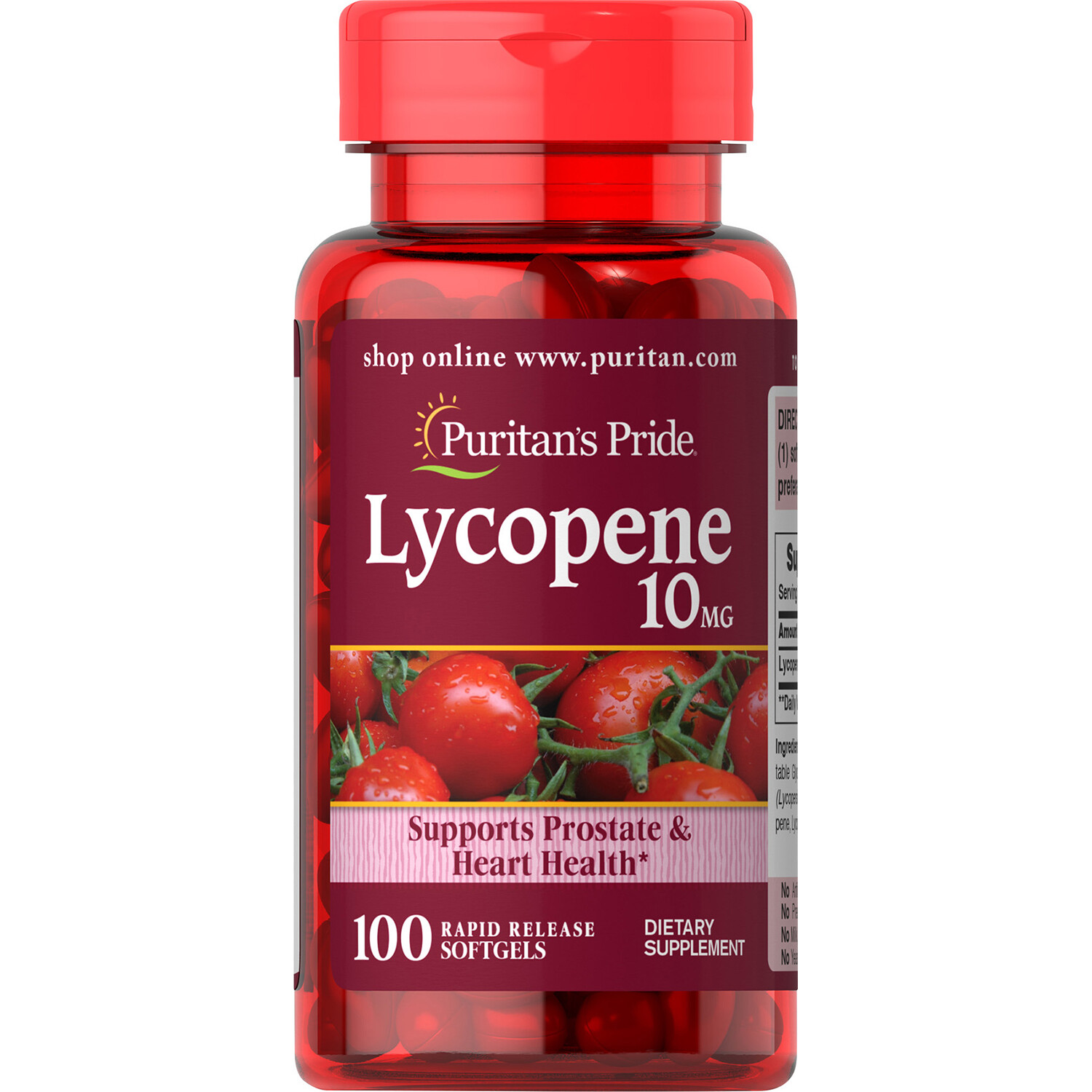 Lycopene 10 mg 100 Softgels Supports Prostate & Heart Health..