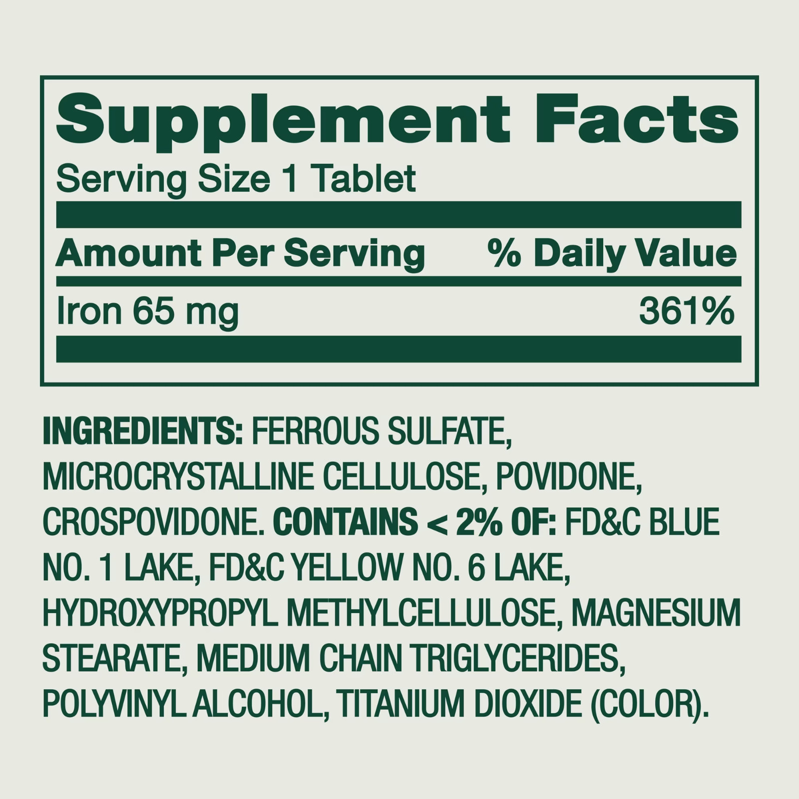Spring Valley Iron 65 Mg, 200 Ct Total Tablets Pills Tablet
