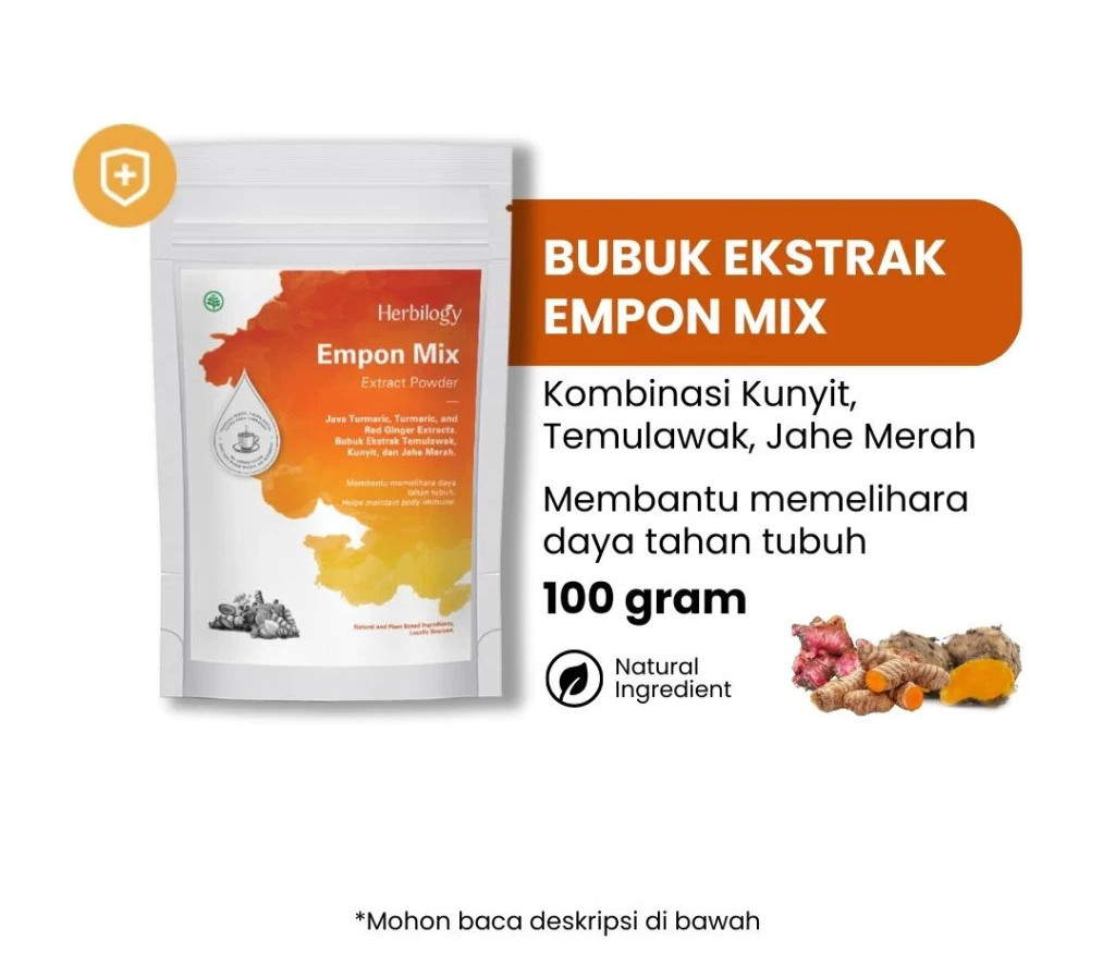 Herbilogy Empon Mix (Turmeric, Javanese Curcuma, and Red Ginger Extract Powder)