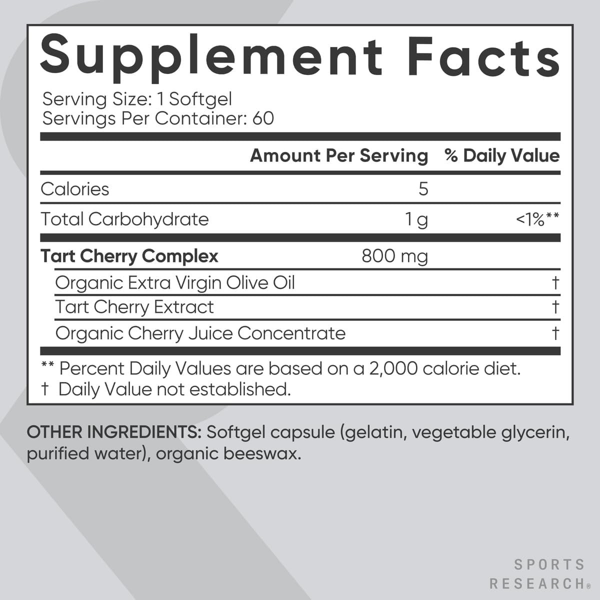 Tart Cherry Capsules – Non-GMO & Gluten-Free – 60 Antioxidant Softgels