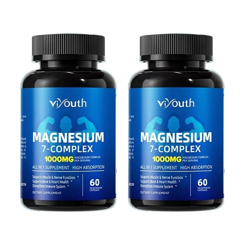 1-3PCS Viyouth Magnesium 7 Complex Capsules 60 Count Sleep Relief Bone Health