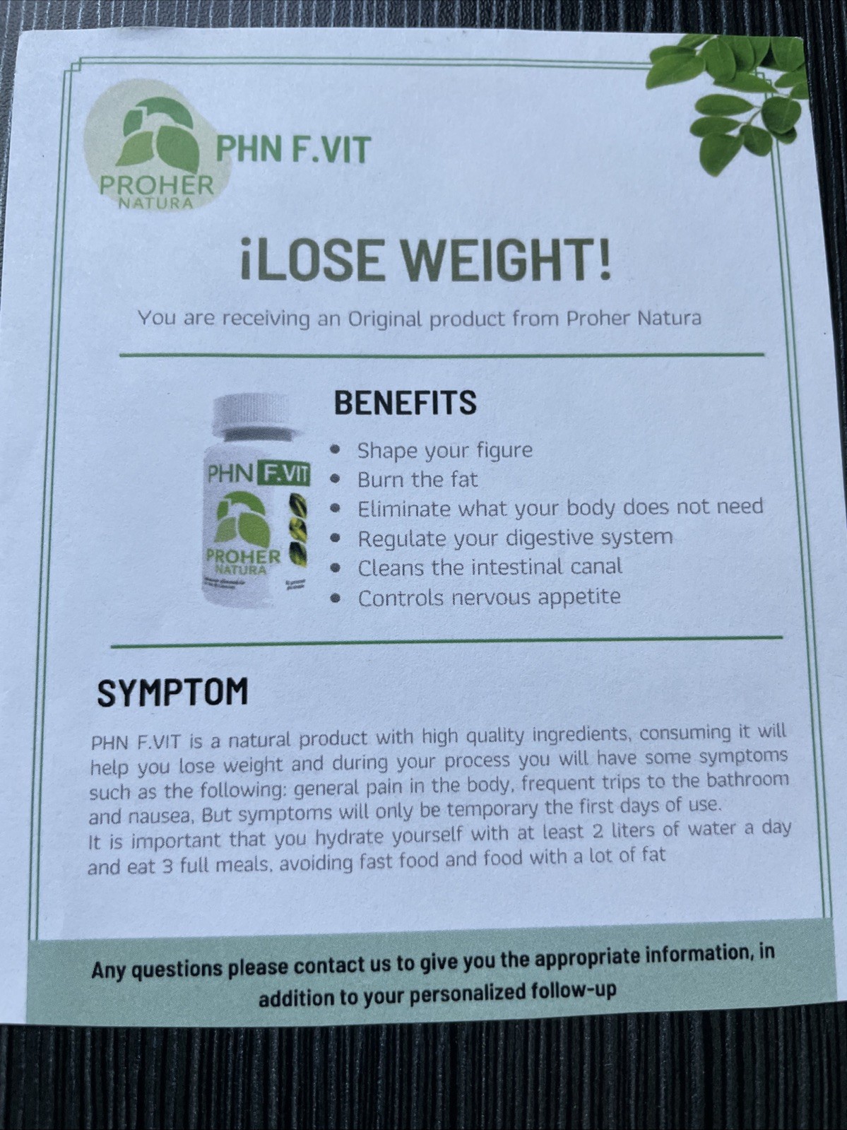 F VIT DE PROHER NATURA ORIGINAL!! Kit Lose Weight 💯 Natural