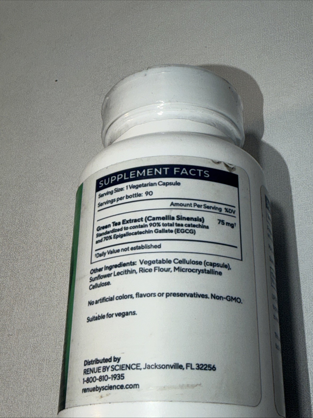 Renue By Science LIPO EGCG Green Tea 75mg Liposomal Antioxidant 90 Capsules