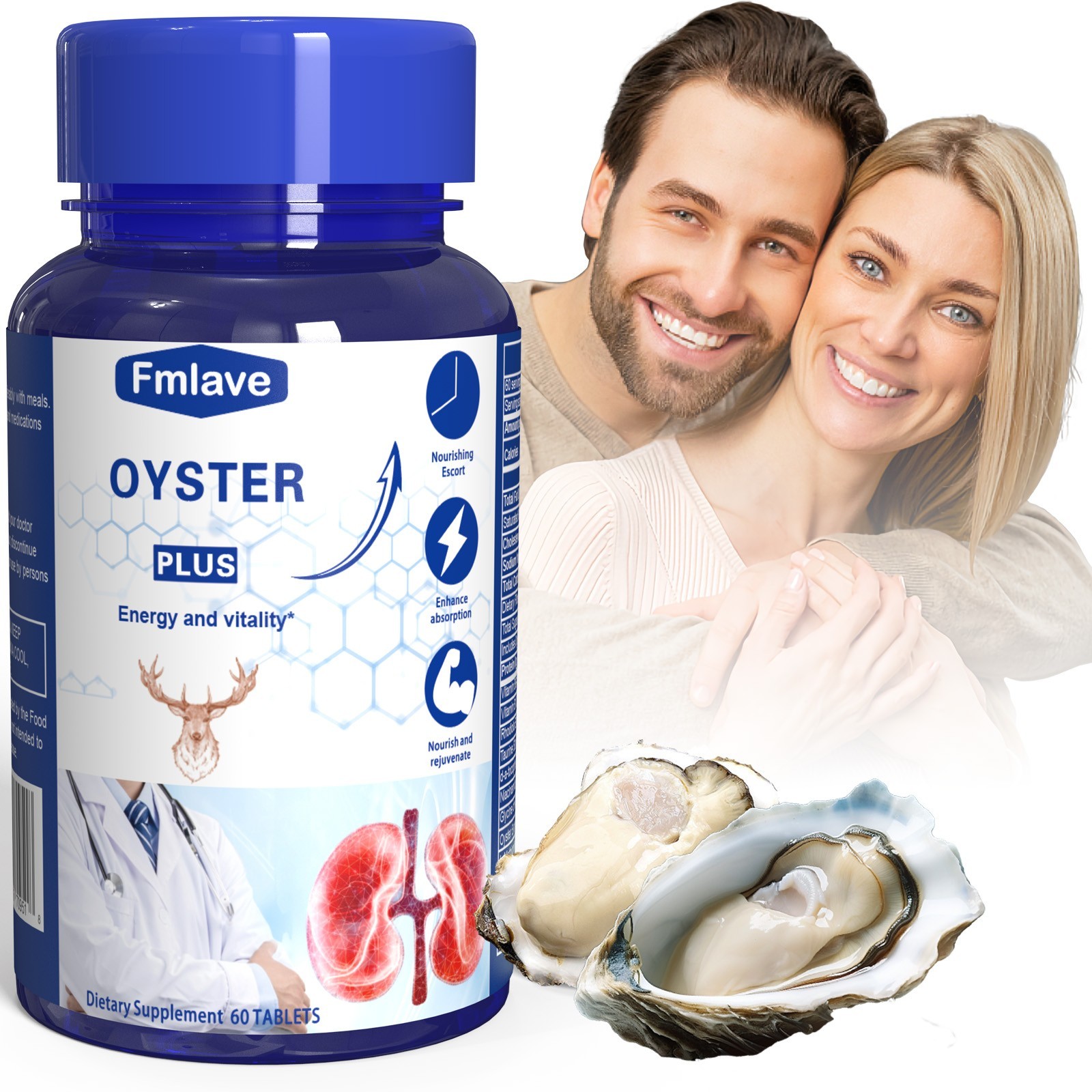 Men’s Vitality Supplement 60 Tablets Oyster Extract Mens Energy & Immune Support