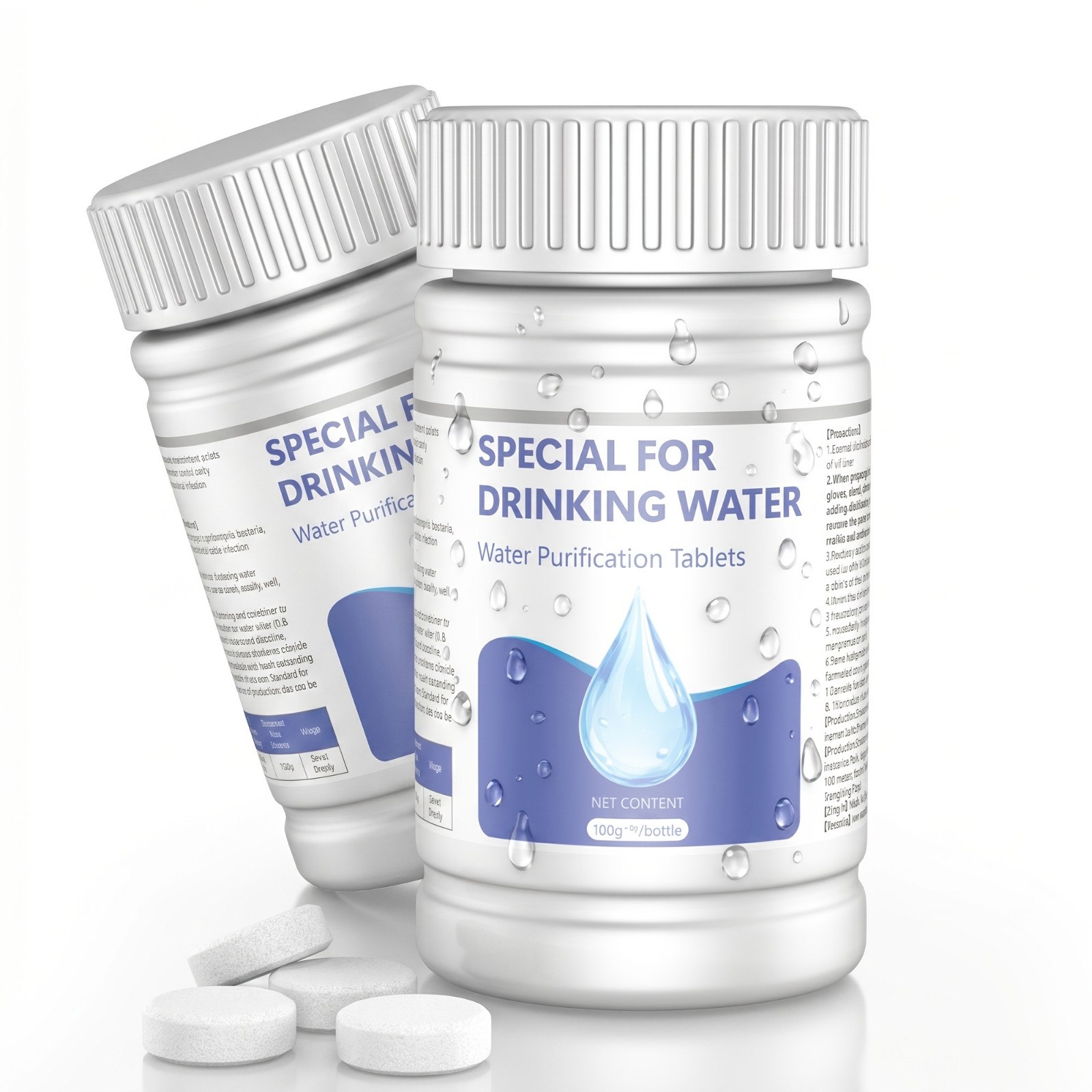 200G Water Purification Tablets, Portable Disinfection Water Treatment Tablets,