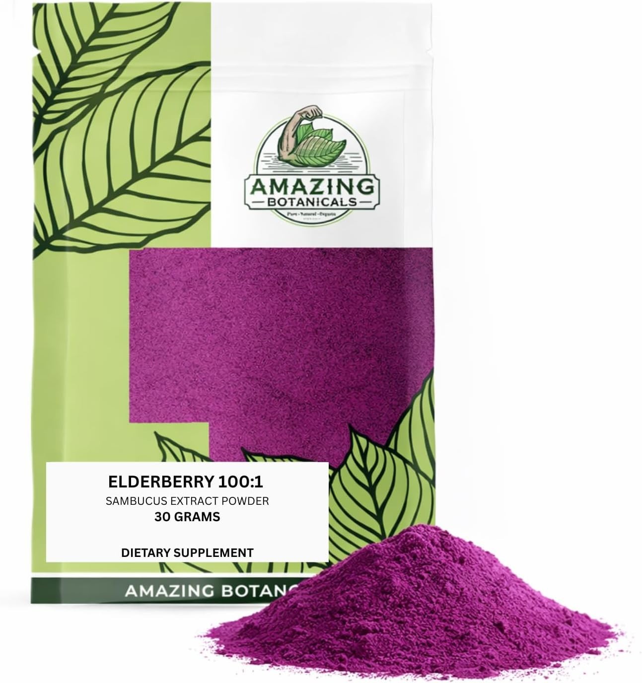 Elderberry Sambucus Extract Powder 100:1 | Vegan, Non-GMO, No Added Sugar