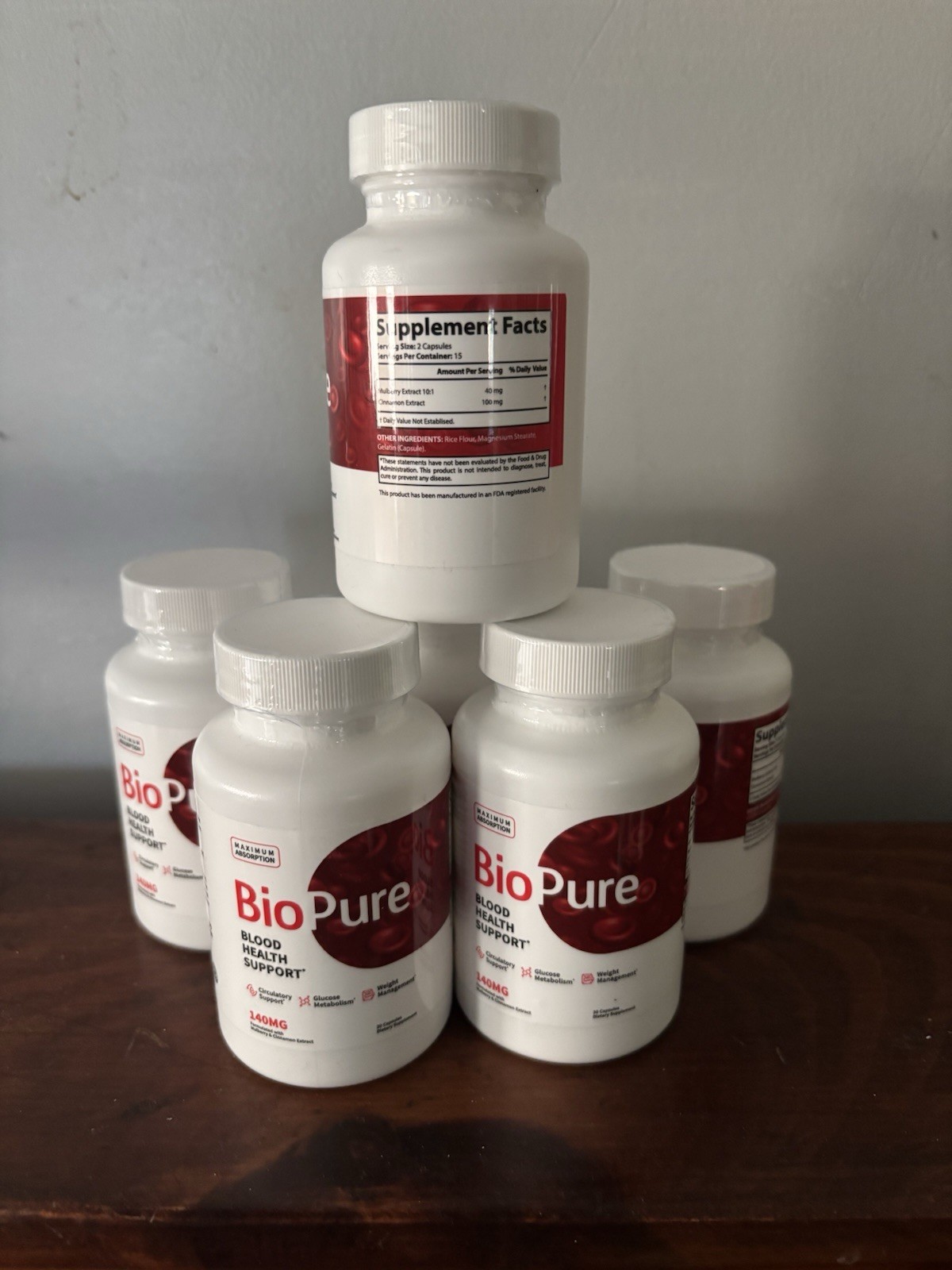 Bio Pure- Blood Support- 6 Bottles- 180 Capsules
