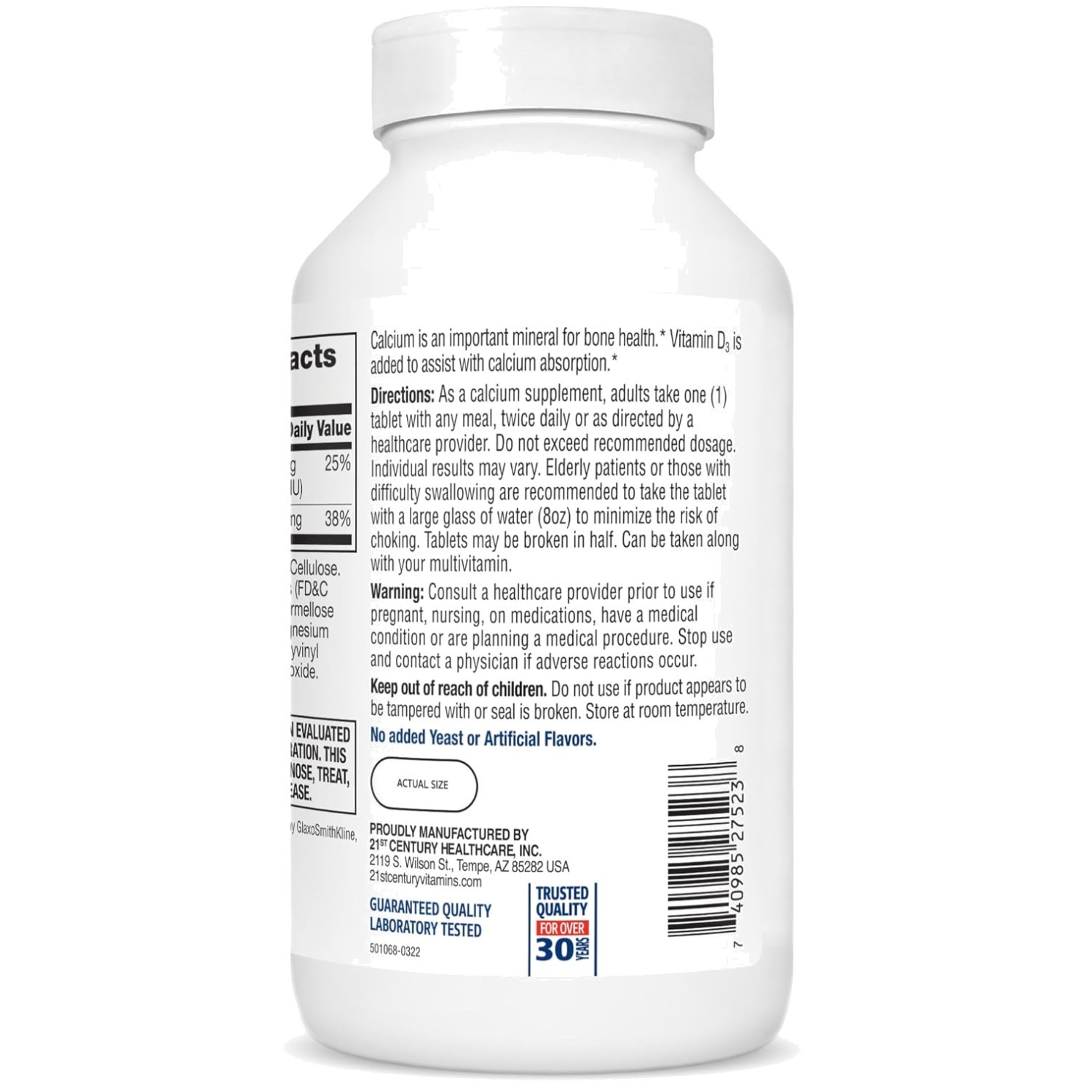 Bone Strength Formula: Calcium 500 mg + D3, 400 Ct