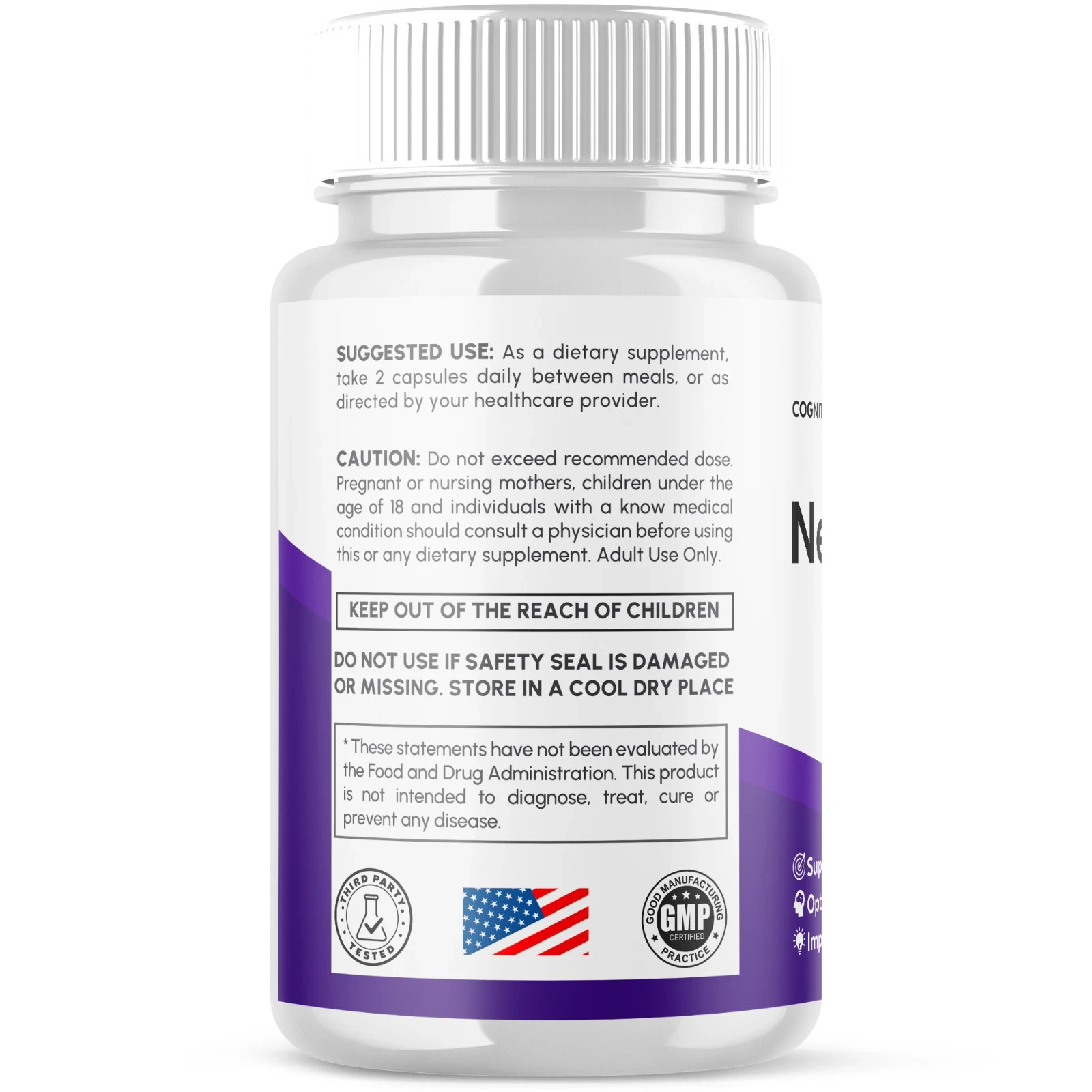 (5 Pack) Neurocept Nootropic All organic Formula Brain Supplement 60 Capsules US