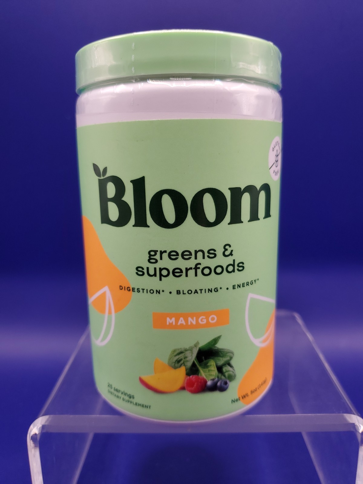 Bloom Nutrition Greens & Superfoods Powder Mango Flavor 25 Servings Exp 08/26