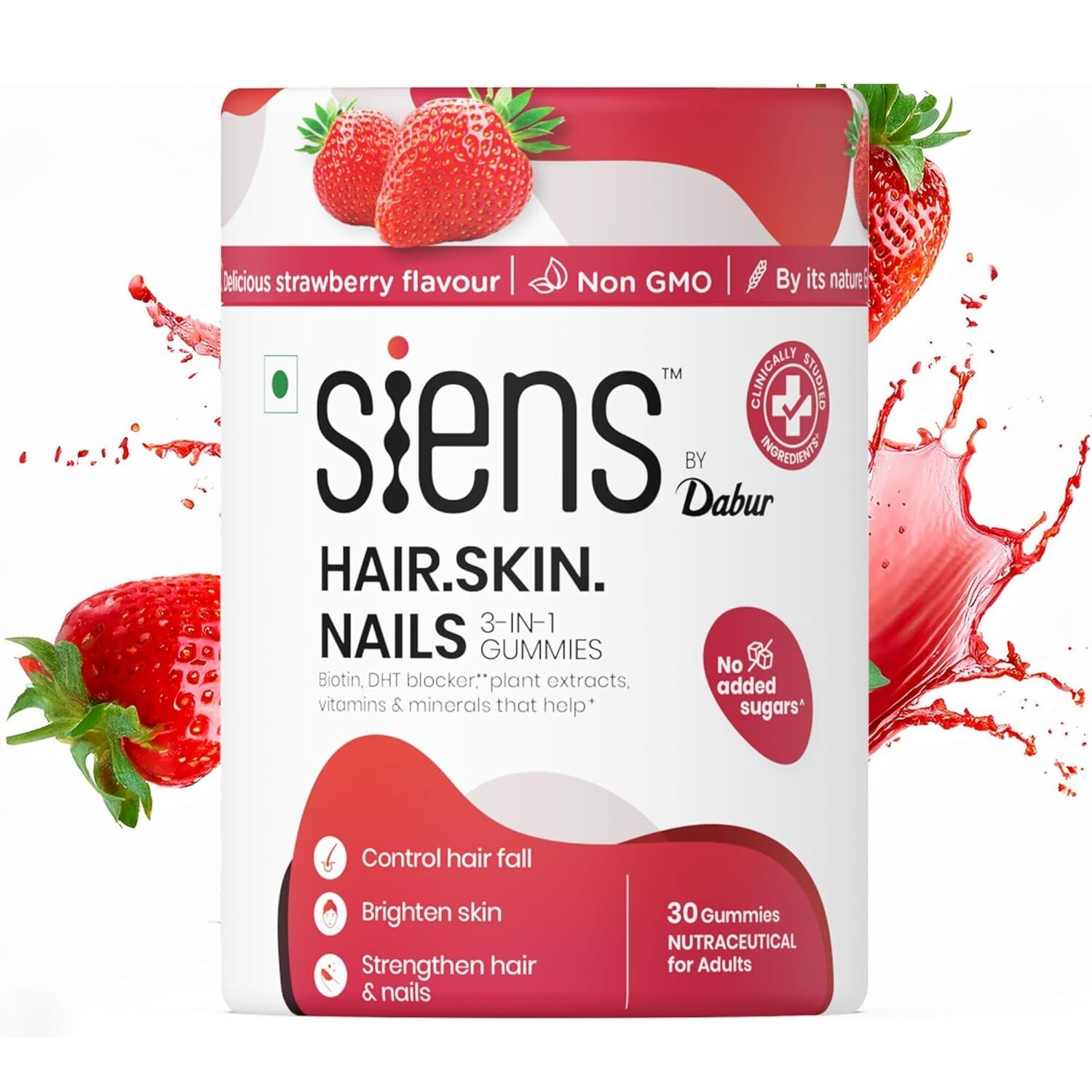 Siens By Dabur Hair, Skin & Nails (3 in 1 Gummies) – 30 pieces | Plant Extracts