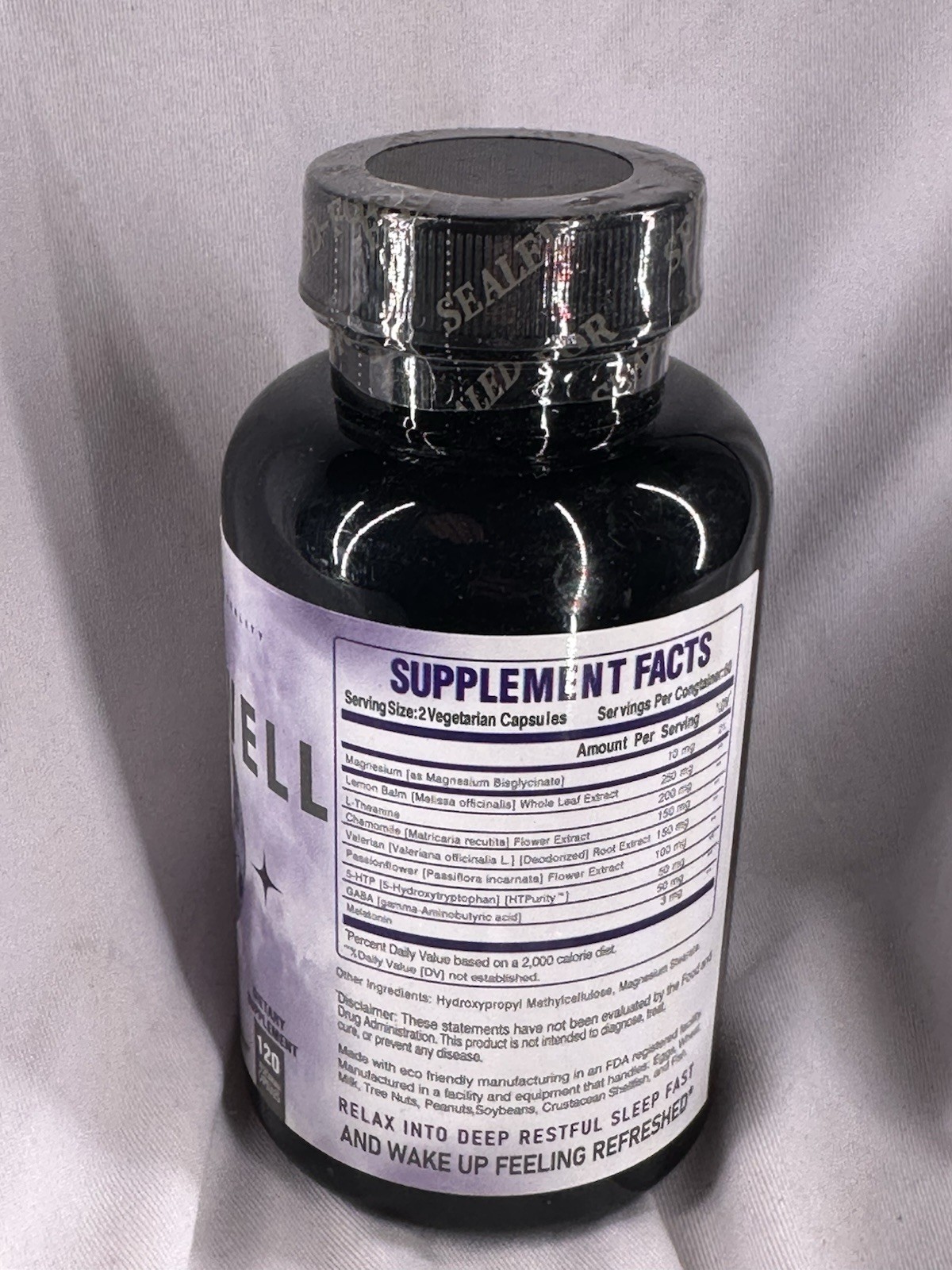 Sleep Well – Lemon Balm, L-Theanine, Chamomile, Vallerian, 120 Ct No Exp Listed