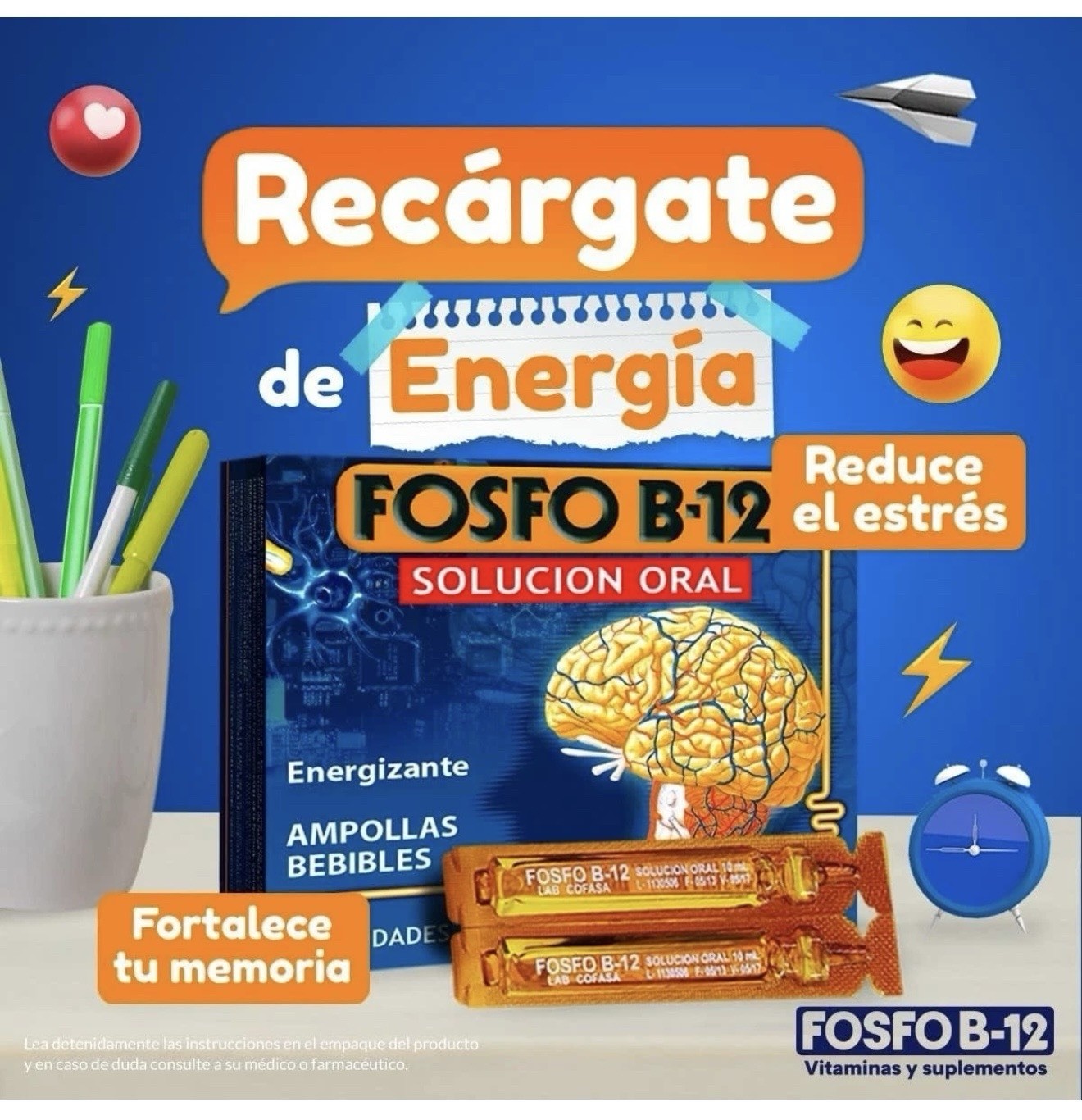 FOSFO B-12 Oral Solution BEBIBLE AMPOLLA (Qty:15 In the Box)