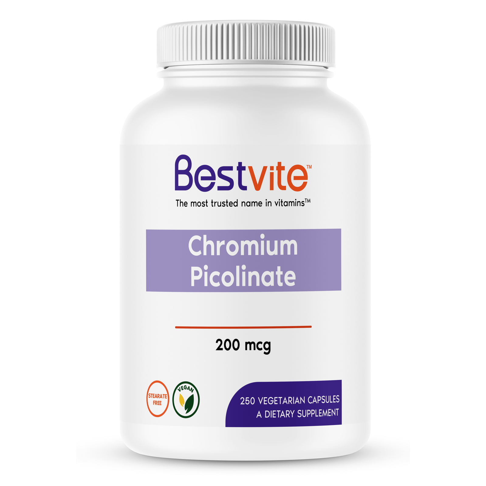 Chromium Picolinate 200mcg (250 Vegetarian Capsules)