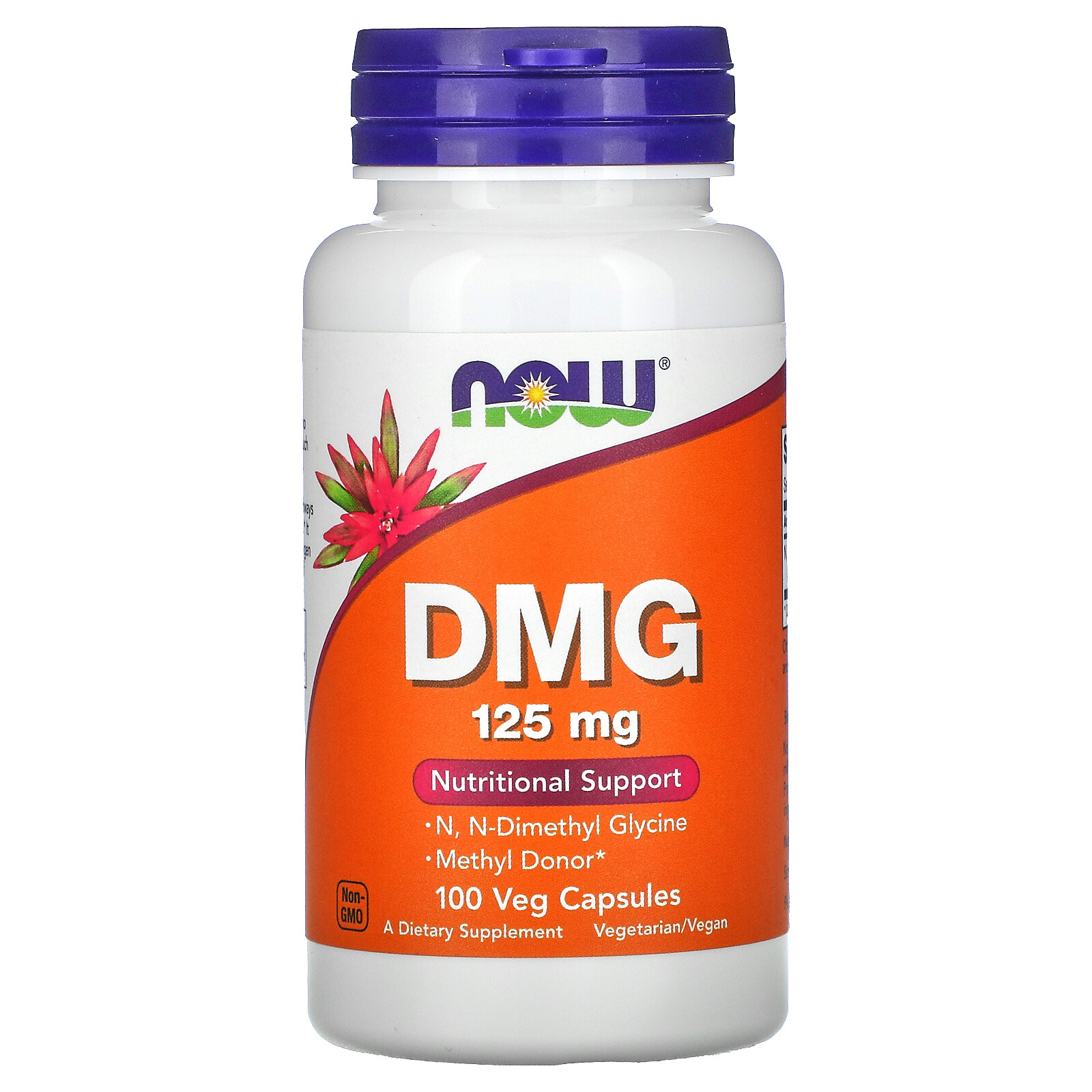 Now Foods DMG 125 mg 100 Veg Capsules GMP Quality Assured, Vegan, Vegetarian