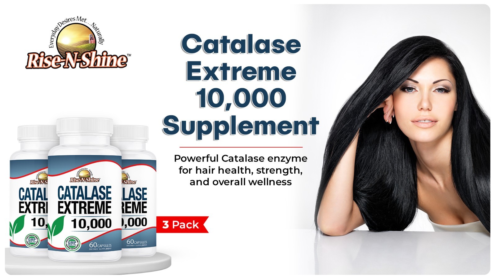 CATALASE EXTREME 10,000 – Buy 2 Get One FREE (3 Pack) Rise-N-Shine