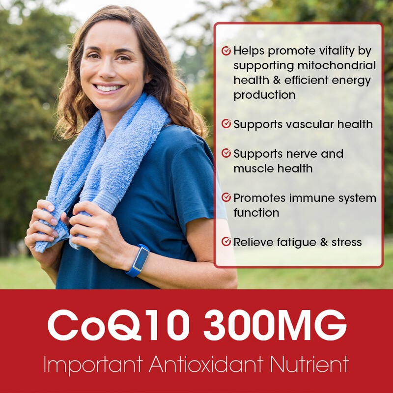 CoQ10 Coenzyme Q10 300mg Heart Support NON GMO Antioxidant Supplement 240 Caps