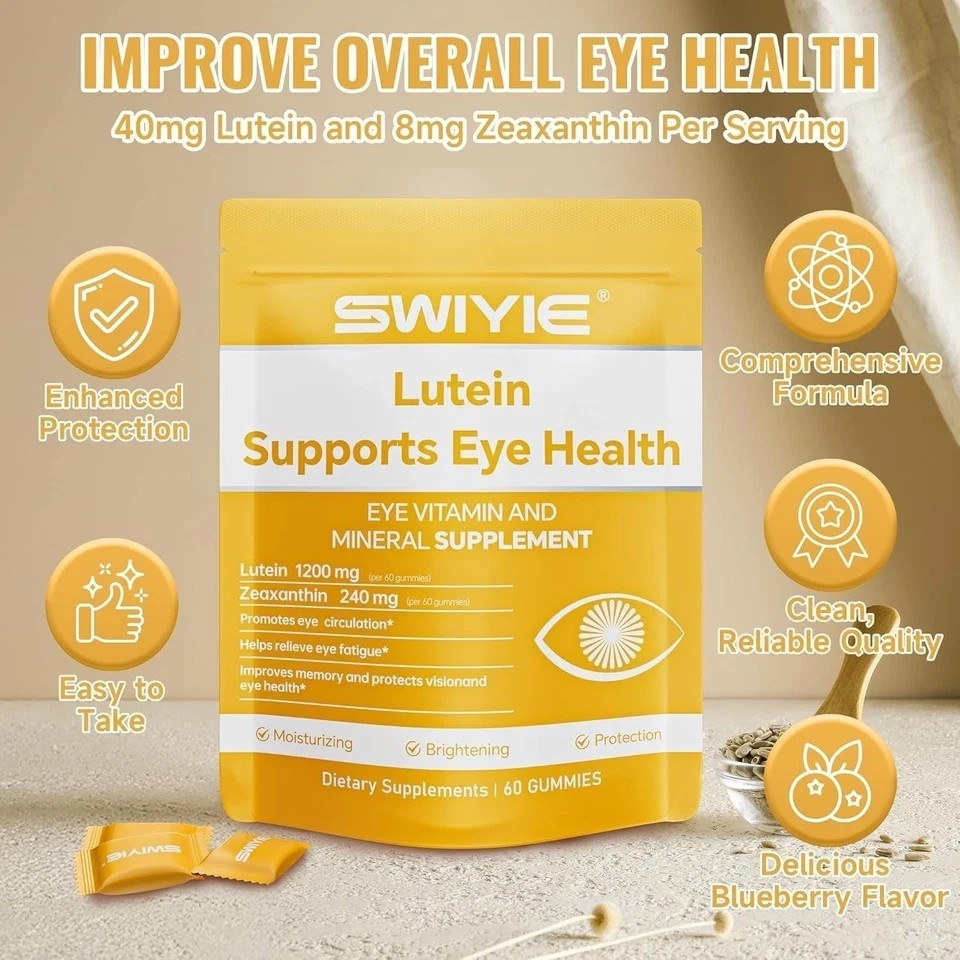 SWIYIE Lutein Gummies – Eye Health Support with Lutein & Zeaxanthin, 60 Gummies
