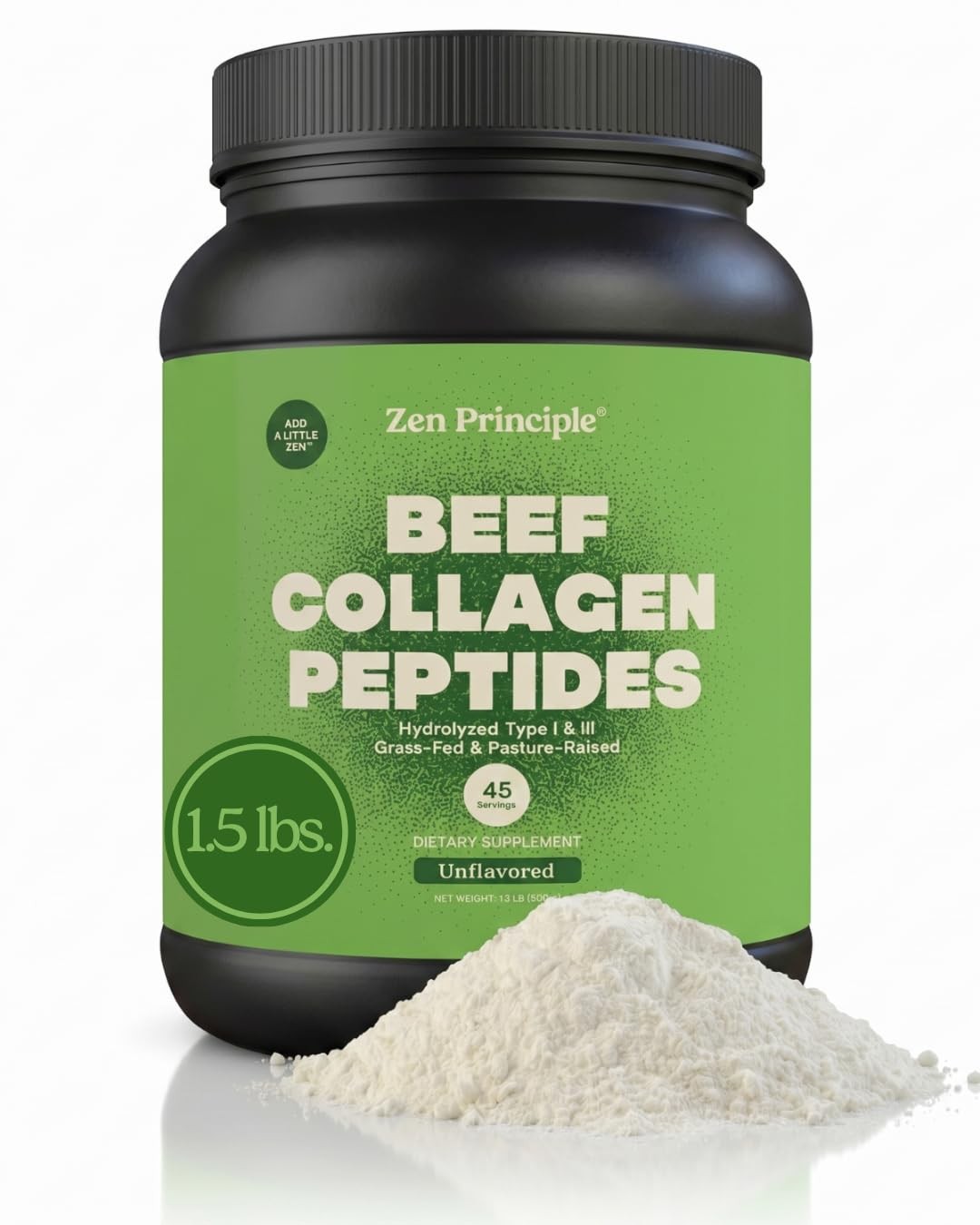 Zen Principle Grass-Fed Agglomerated 1.5 Pound (Pack of 1), Natural