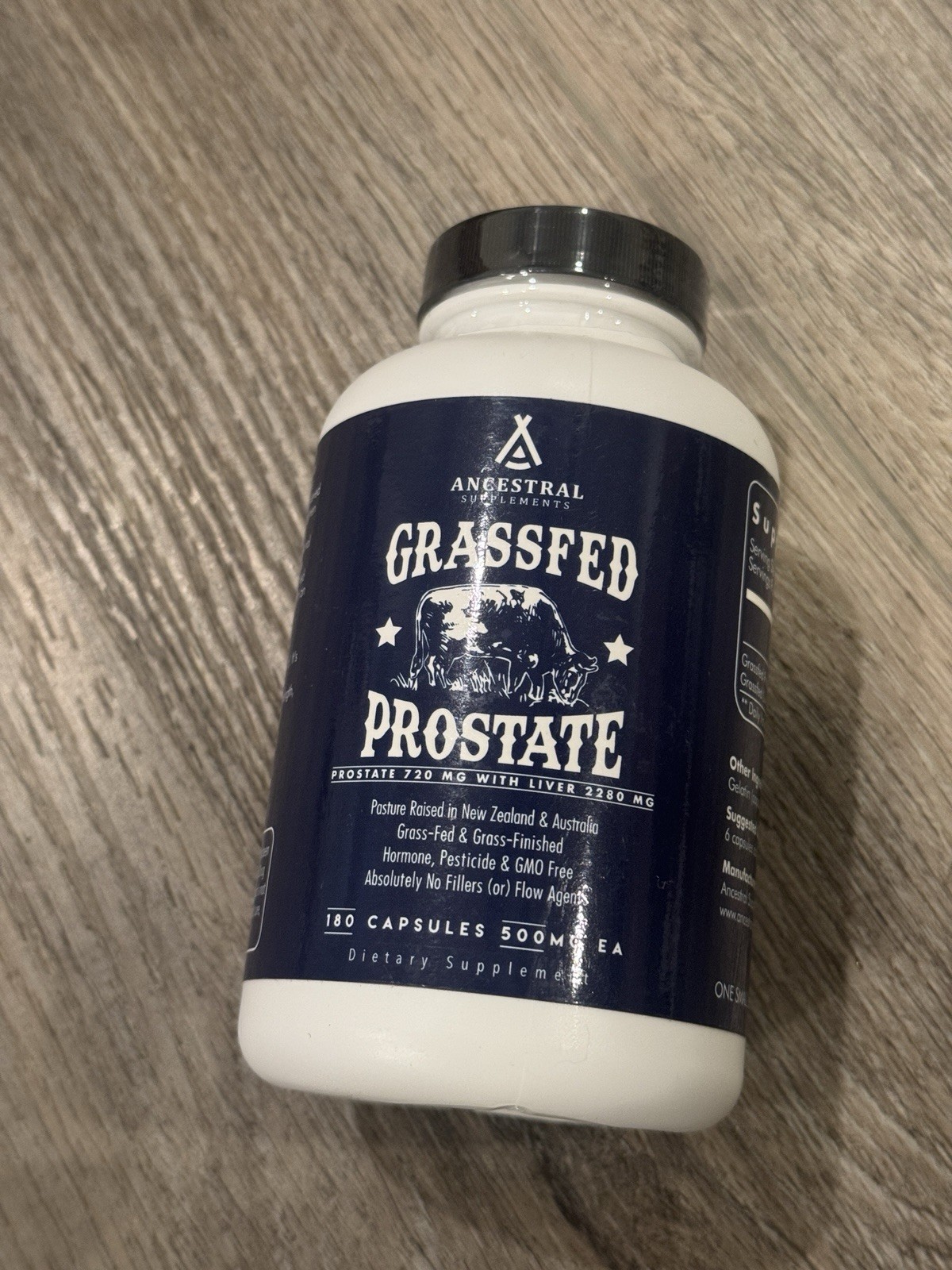 Ancestral Supplements Grass Fed Prostate 720 mg 180 Caps EXP 05/2027