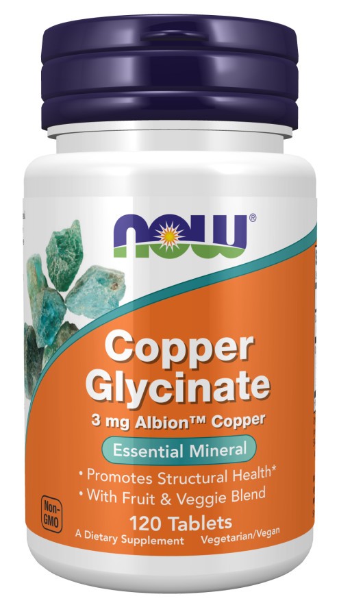 NOW Foods – Copper Glycinate Tablets – 120 Tabs