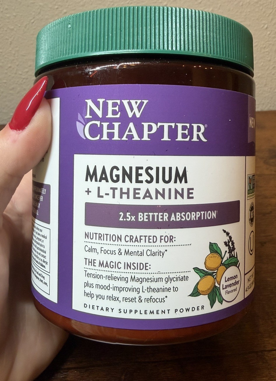 New Chapter Magnesium L-Theanine Powder Lemon Lavender Flavor 4.9 oz