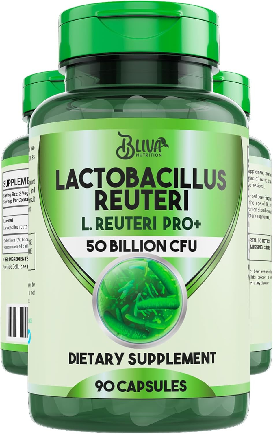 BLIVA Lactobacillus Reuteri Capsules – L Reuteri – 50 Billion CFU per Serving –