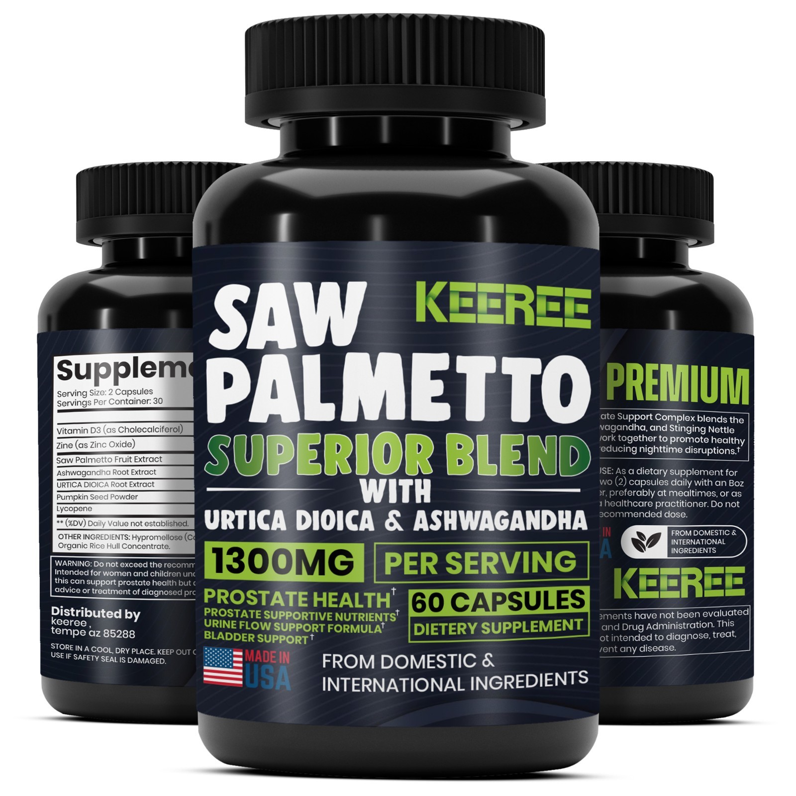 Saw Palmetto Extract 1300mg 60 Caps | Prostate Support | Urinary Health