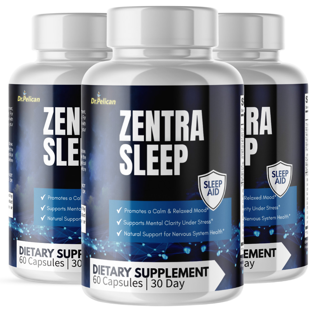 Zentra Sleep- Sleep & Brain Support- 3 Bottles- 180 Capsules