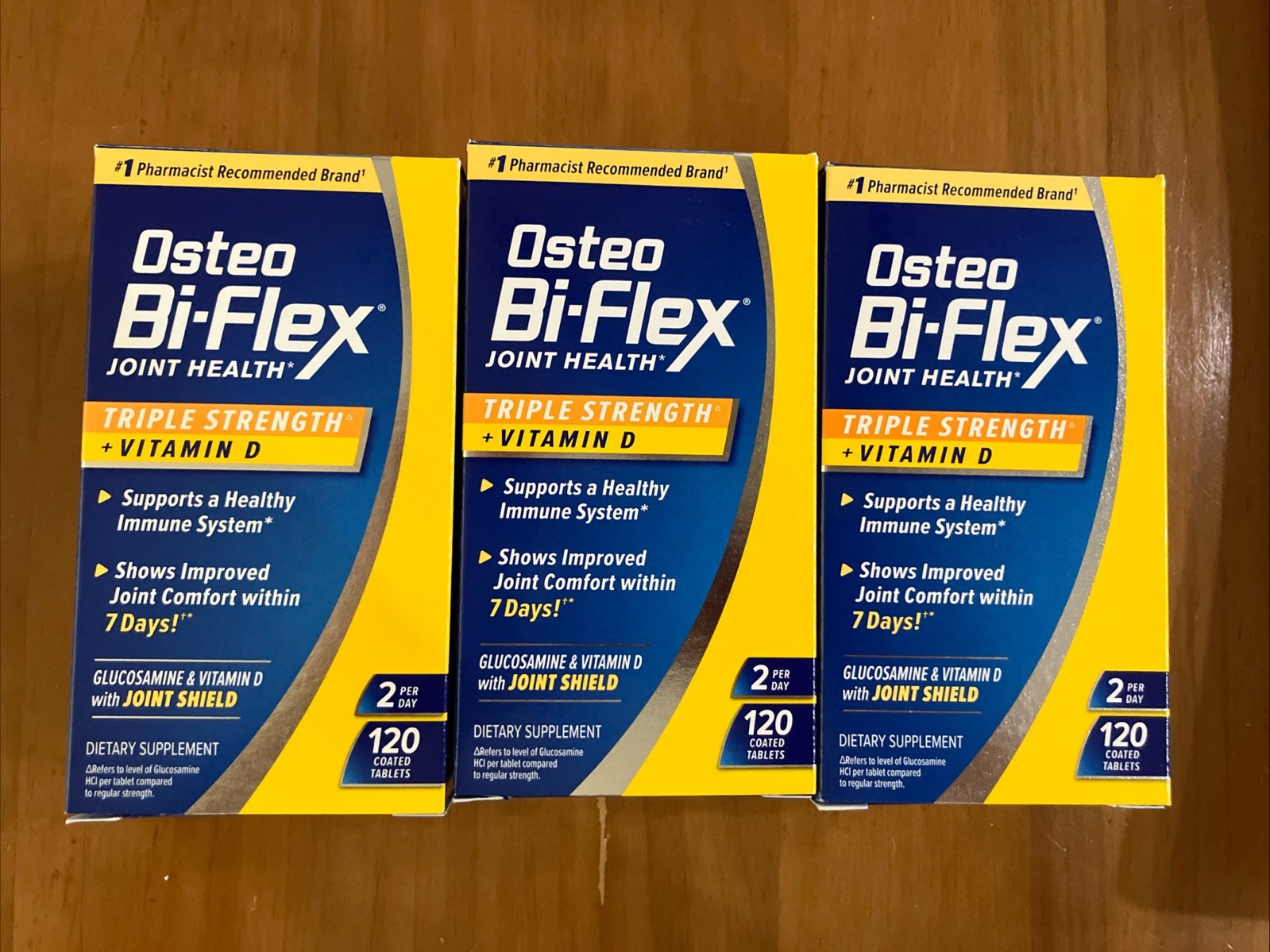 Set Of 3 OSTEO BI-FLEX JOINT HEALTH TRIPLE STRENGTH + VITAMIN D. 120 Tablet Each