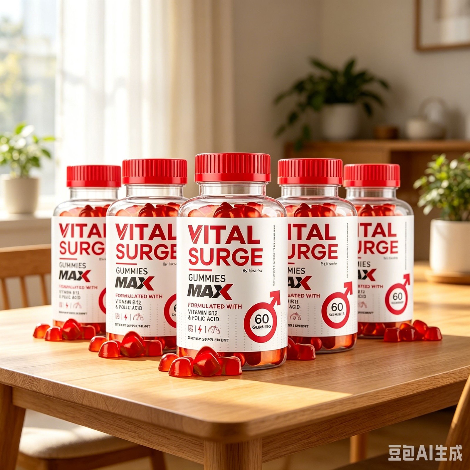 Vital 5-Pack Surge Male Gummies, Vital for Gummies Surge Performance-300 Gummies