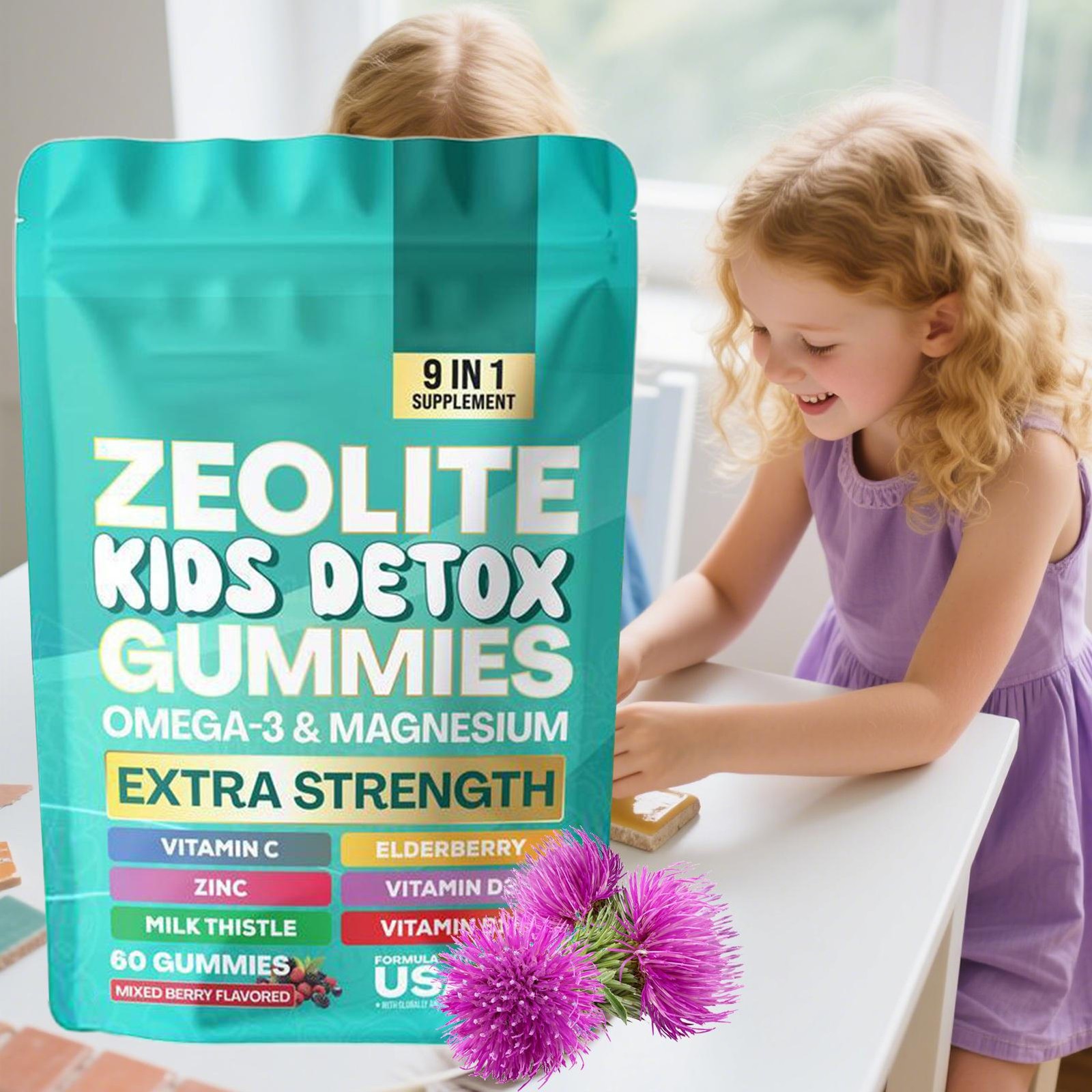 Zelot Detox Chewable Soft Candy – Mixed Berry Flavor -Multi-functional-60 Pieces