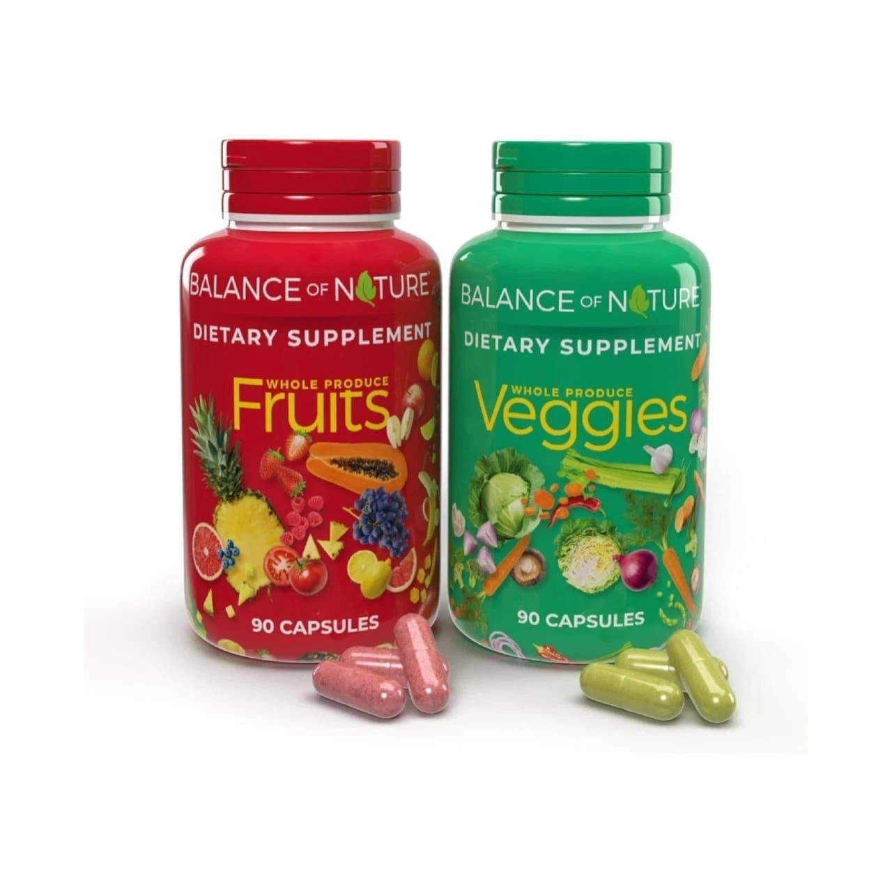 Natures Fruits & Veggies BALANCE Na Dietary Supplement (2 Pack 90 Capsules each)