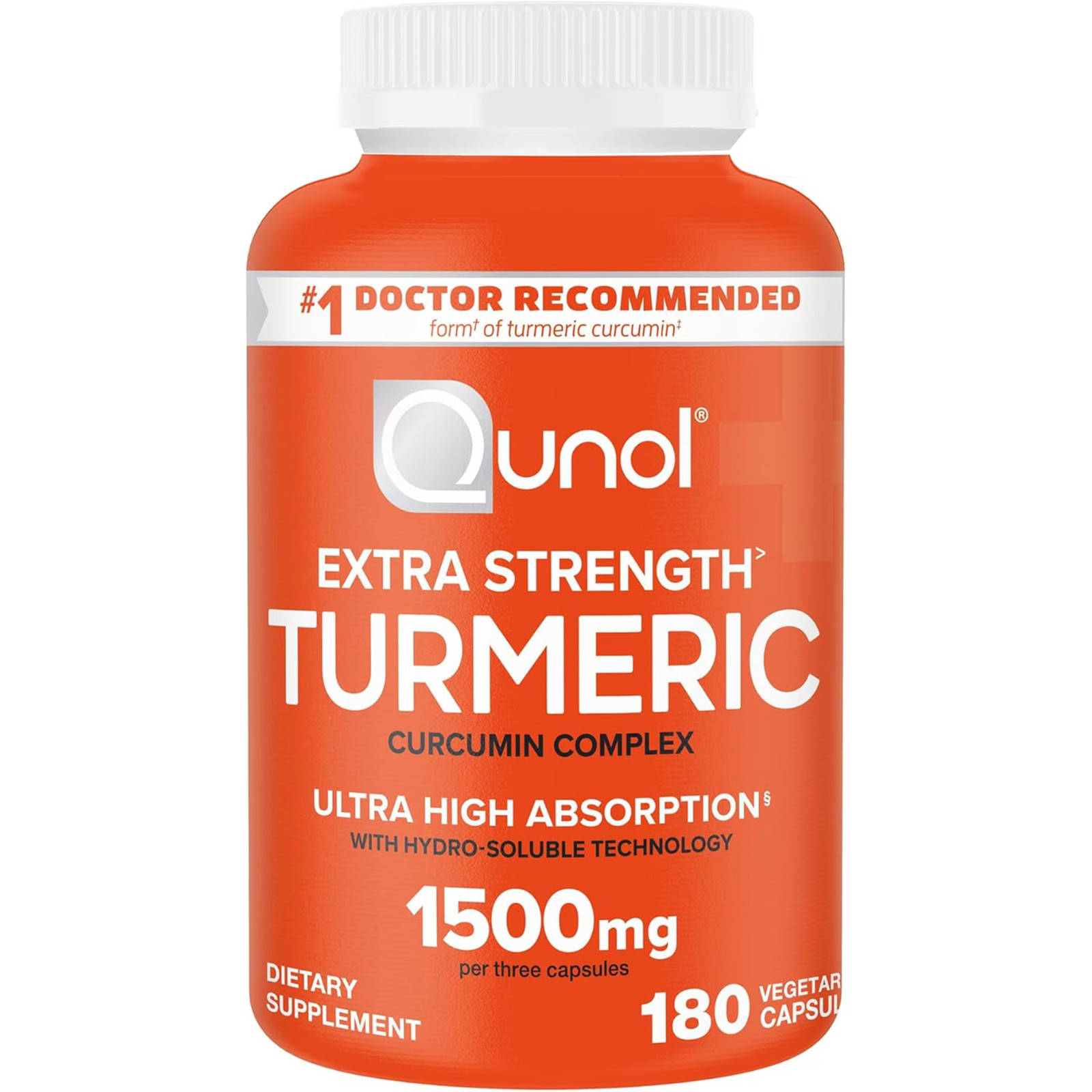 Qunol Turmeric Curcumin 1500mg Joint Support 180 Capsules