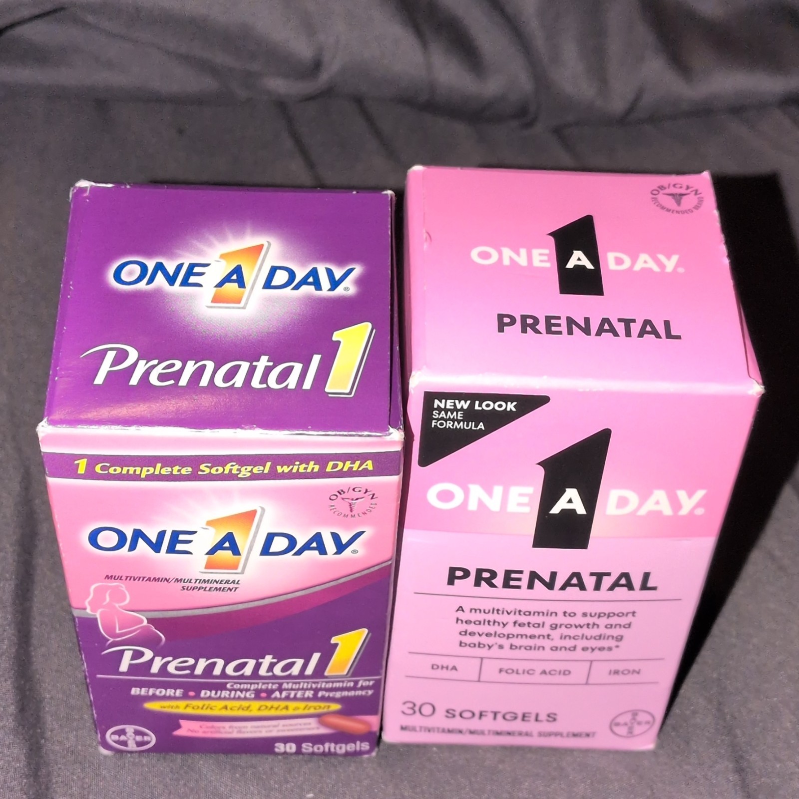 One A Day Prenatal 1 Multivitamin DHA Folic Acid Iron 60 Softgels (2) Exp 12/26