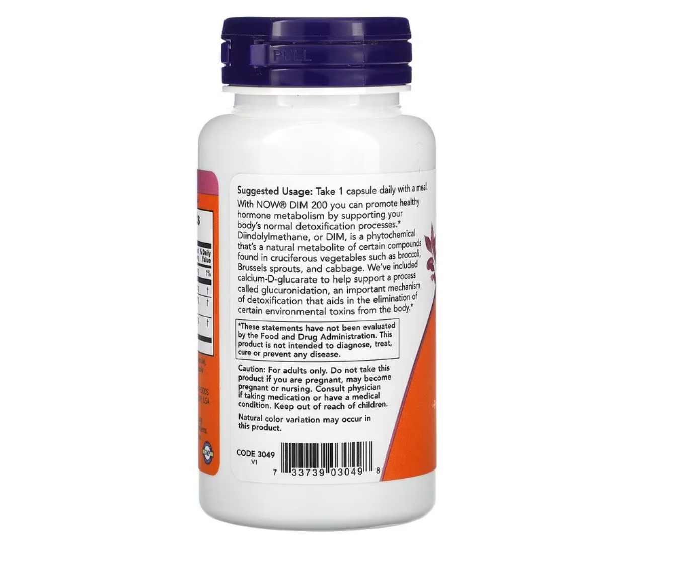 NOW Foods DIM 200 w Calcium D-Glucarate, 90 Veg Capsules