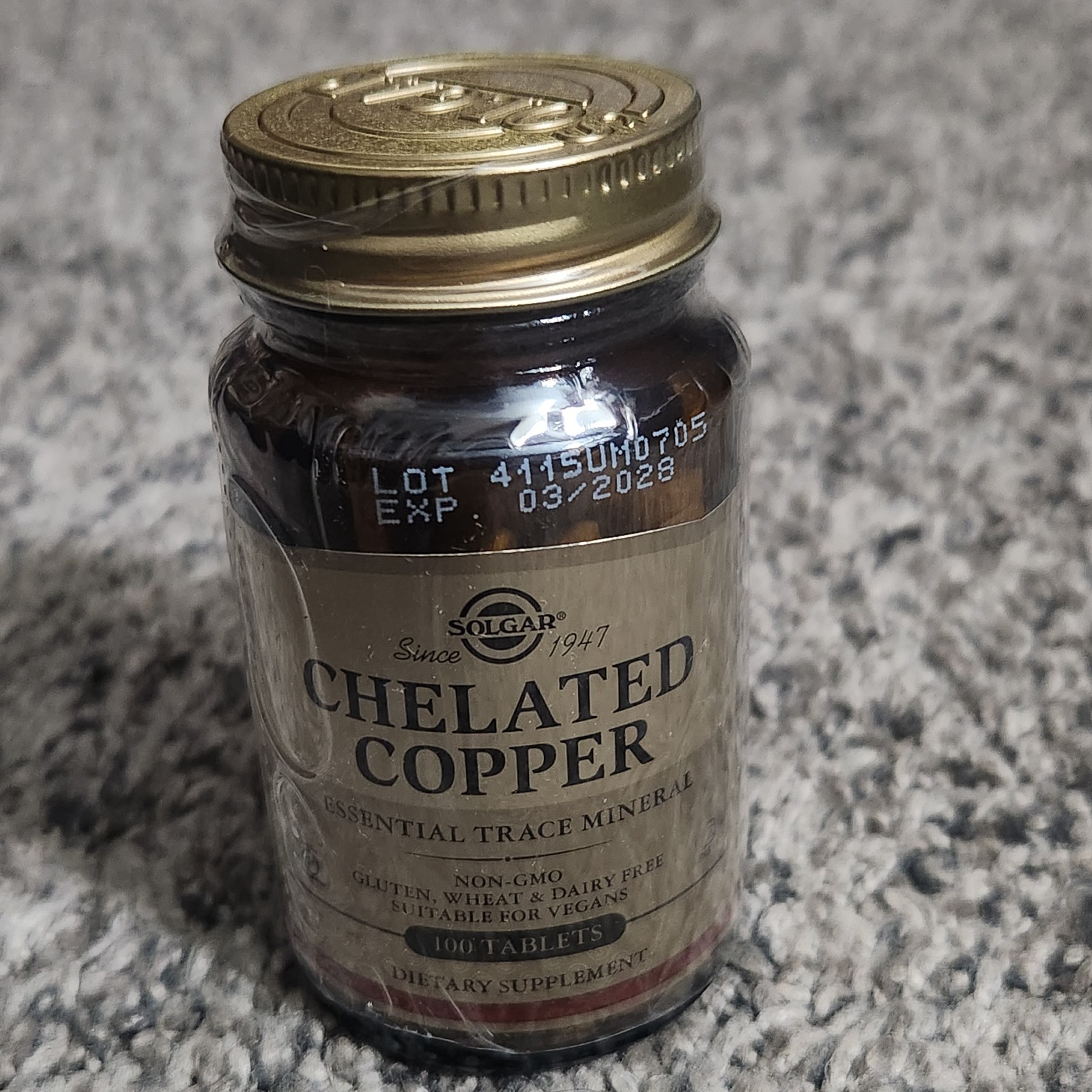 Solgar Chelated Copper 100 Tablets Exp. 2028