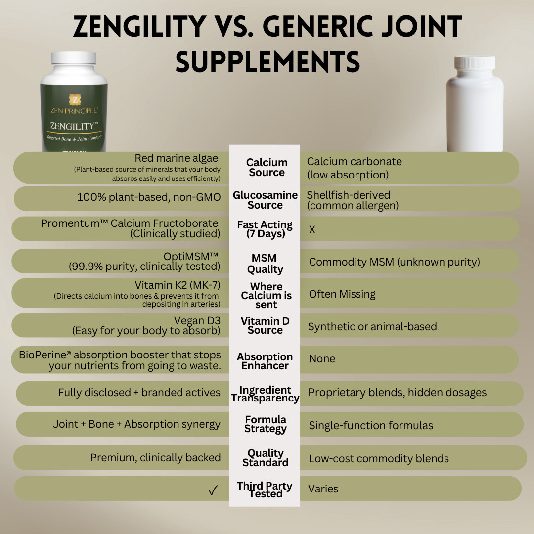 Zen Principle Zengility™ Bone & Joint Health Supplement – 120 Capsules.
