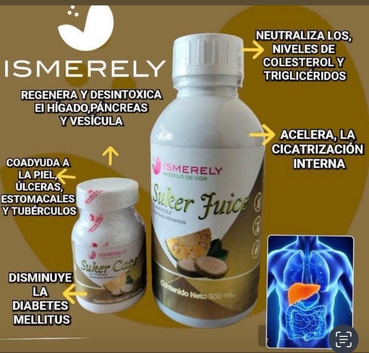Suker juice de La Compañía Ismerely 100% Natural 500mg