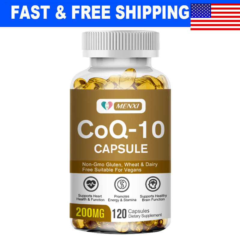 CoQ 10 Coenzyme Q10 200mg Supplement 120 Capsules Heart Health Energy Support