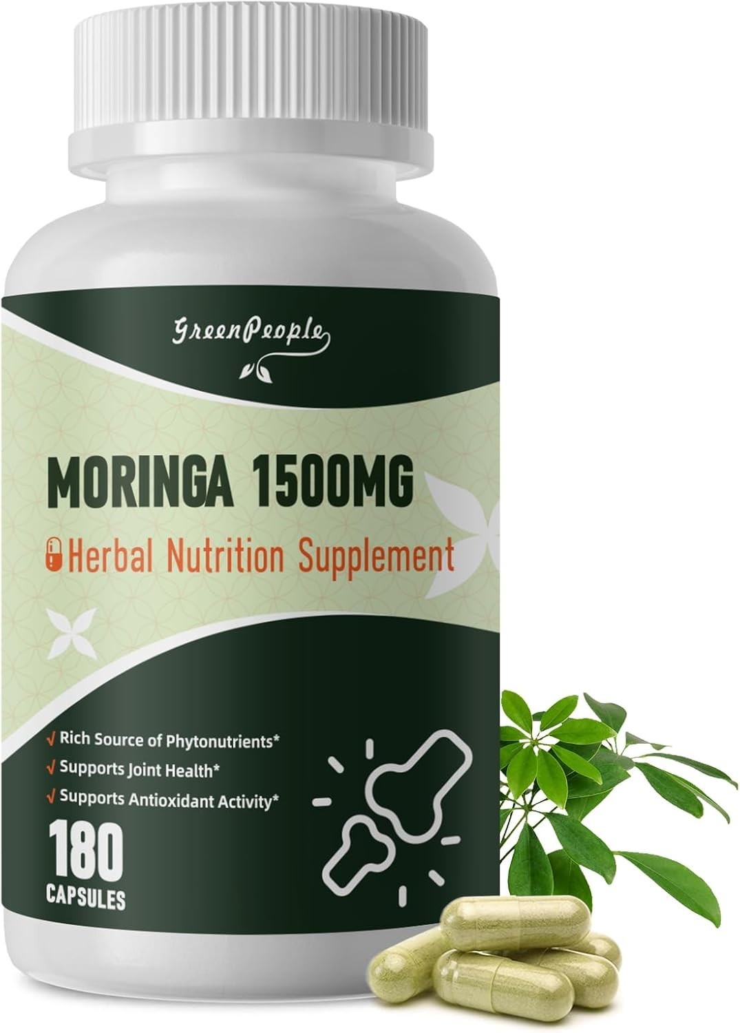 180 Capsules 100% Pure Liposome Moringa High Strength 1,500 mg Supplement