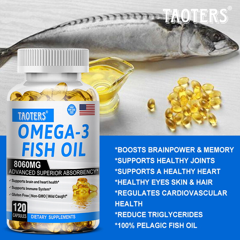 Omega 3 Fish Oil Capsules 8060mg – with EPA & DHA – Heart, Brain & Joint Support