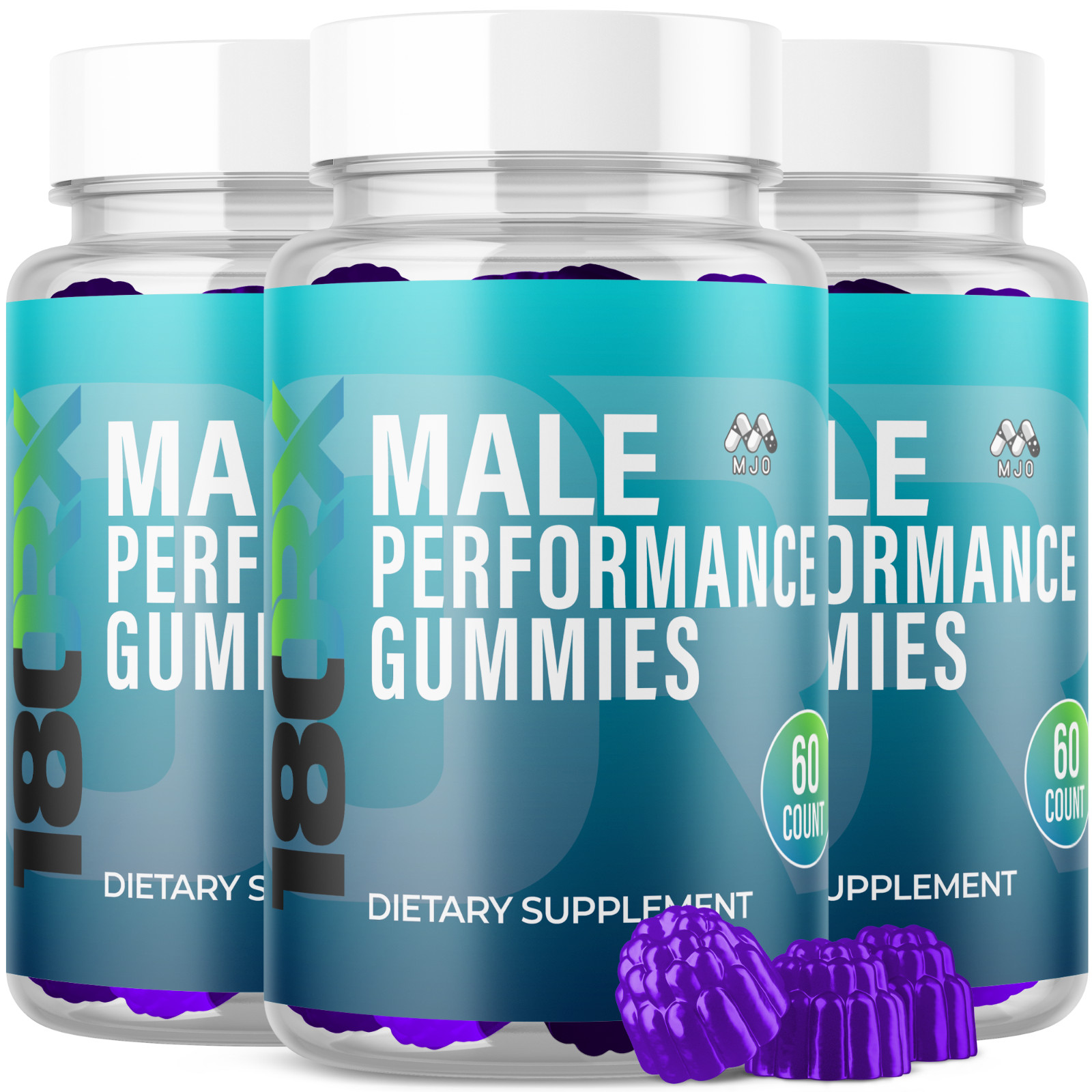 (3 Pack) 180RX Male Gummys Advanced Male Support Vitamin Supplement 180 Gummies