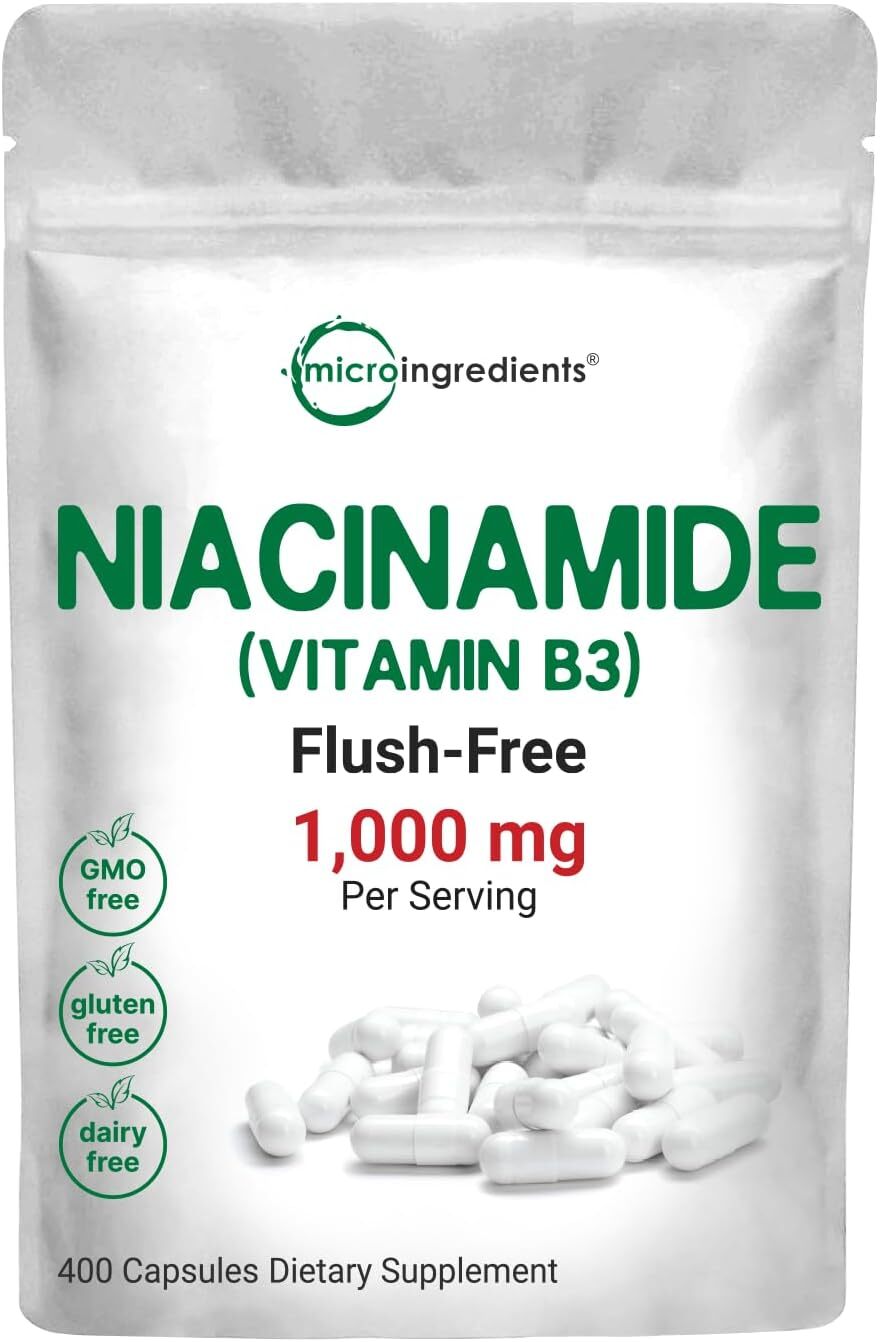 Vitamin B3 Niacinamide 500Mg Per Capsule, 400 Capsules | 1,000Mg Flush Free Niac