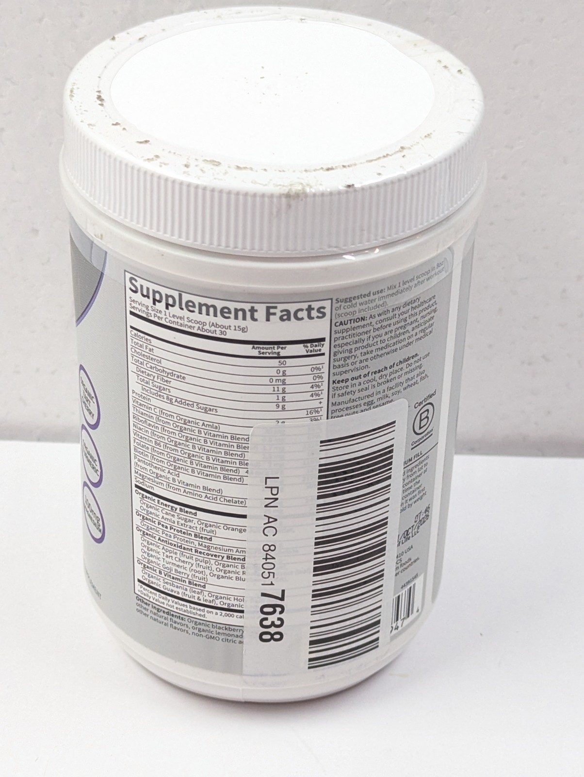 Garden Of Life Sport Plant Base Powder BLACKBERRY LEMONADE 15.8 OZ – EXP 10/26
